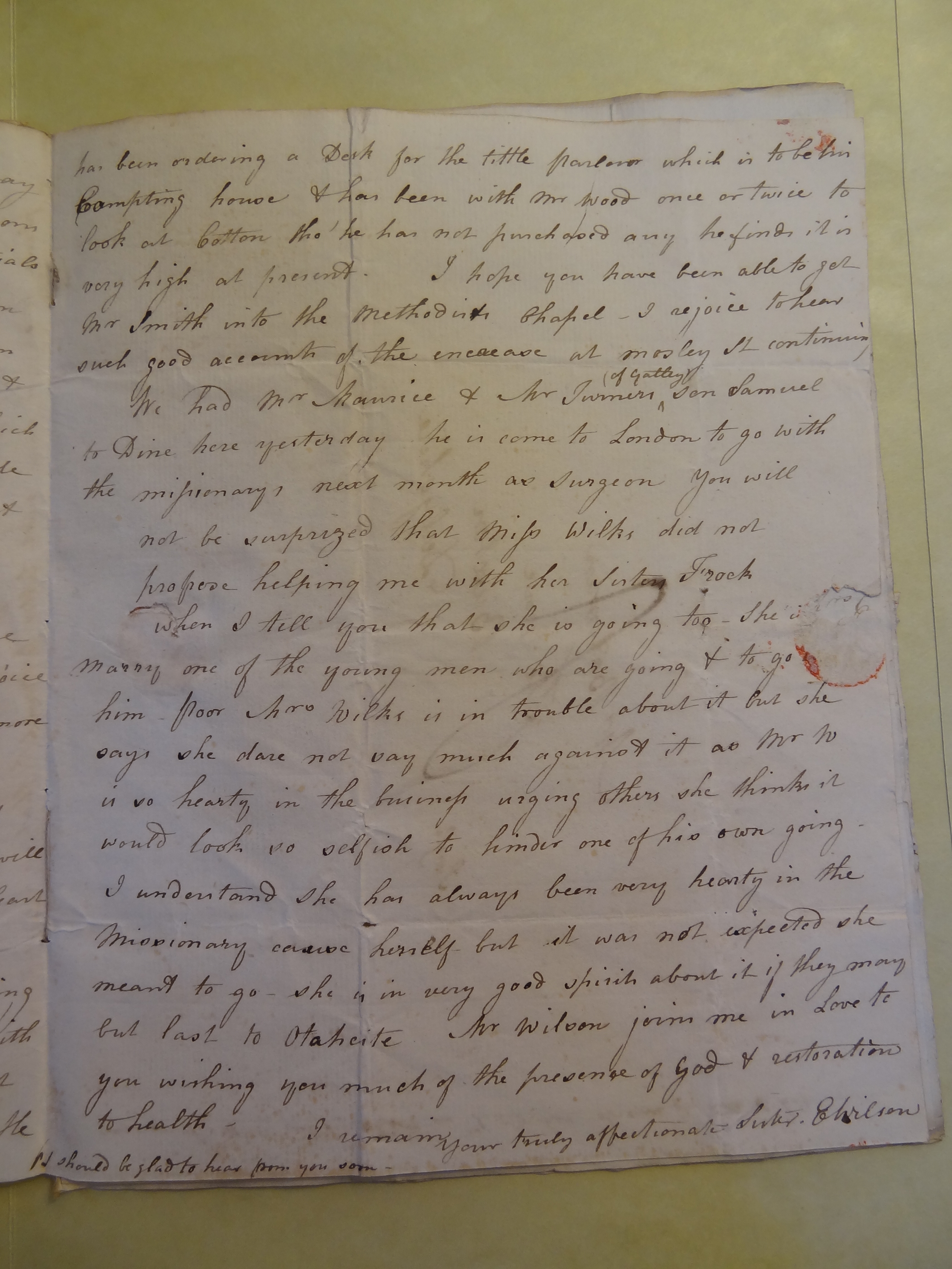 Image #3 of letter: Elizabeth Wilson to Thomas Bateman, 20 October 1798