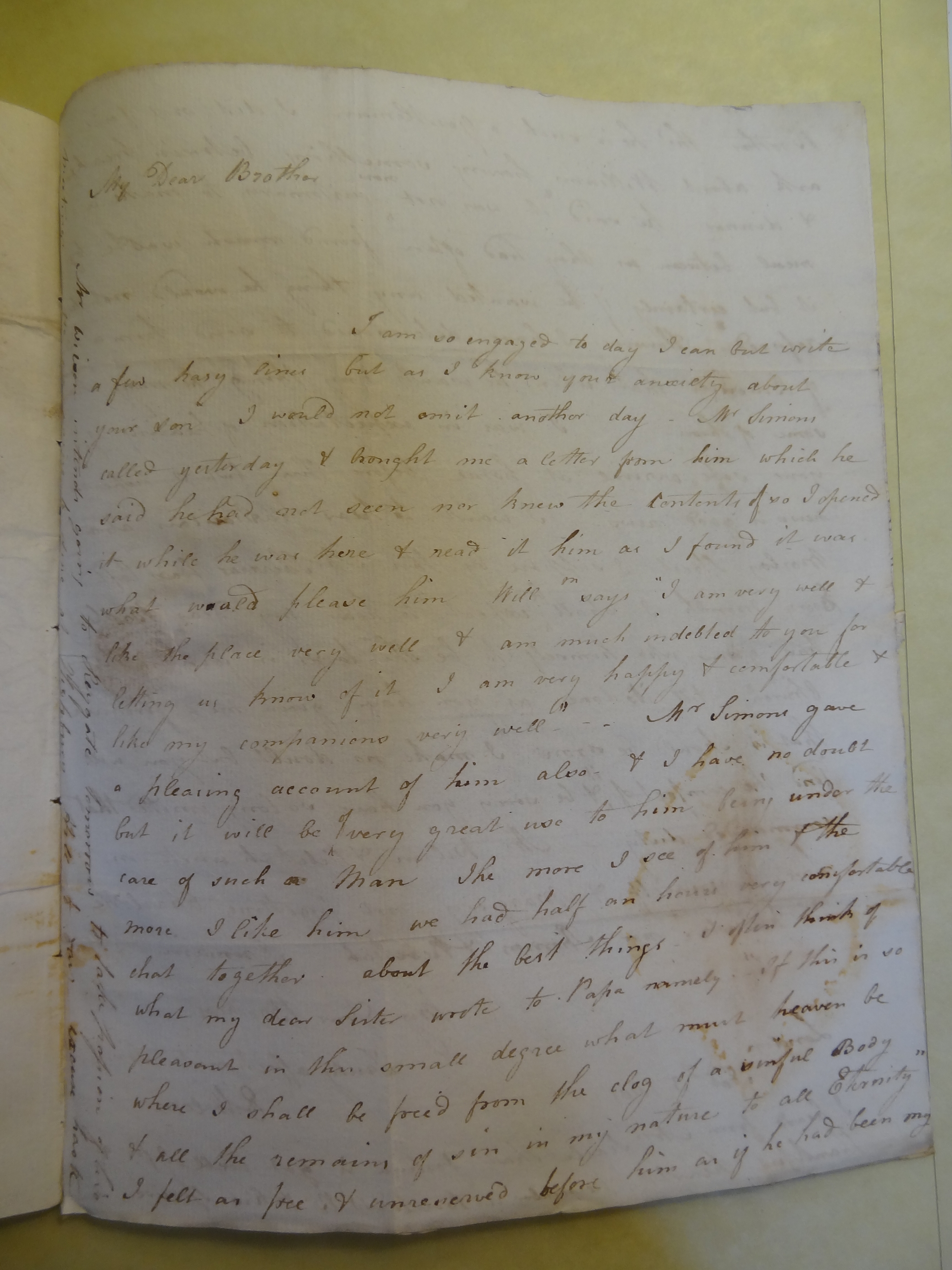 Image #1 of letter: Elizabeth Wilson to Thomas Bateman, 3 February 1801
