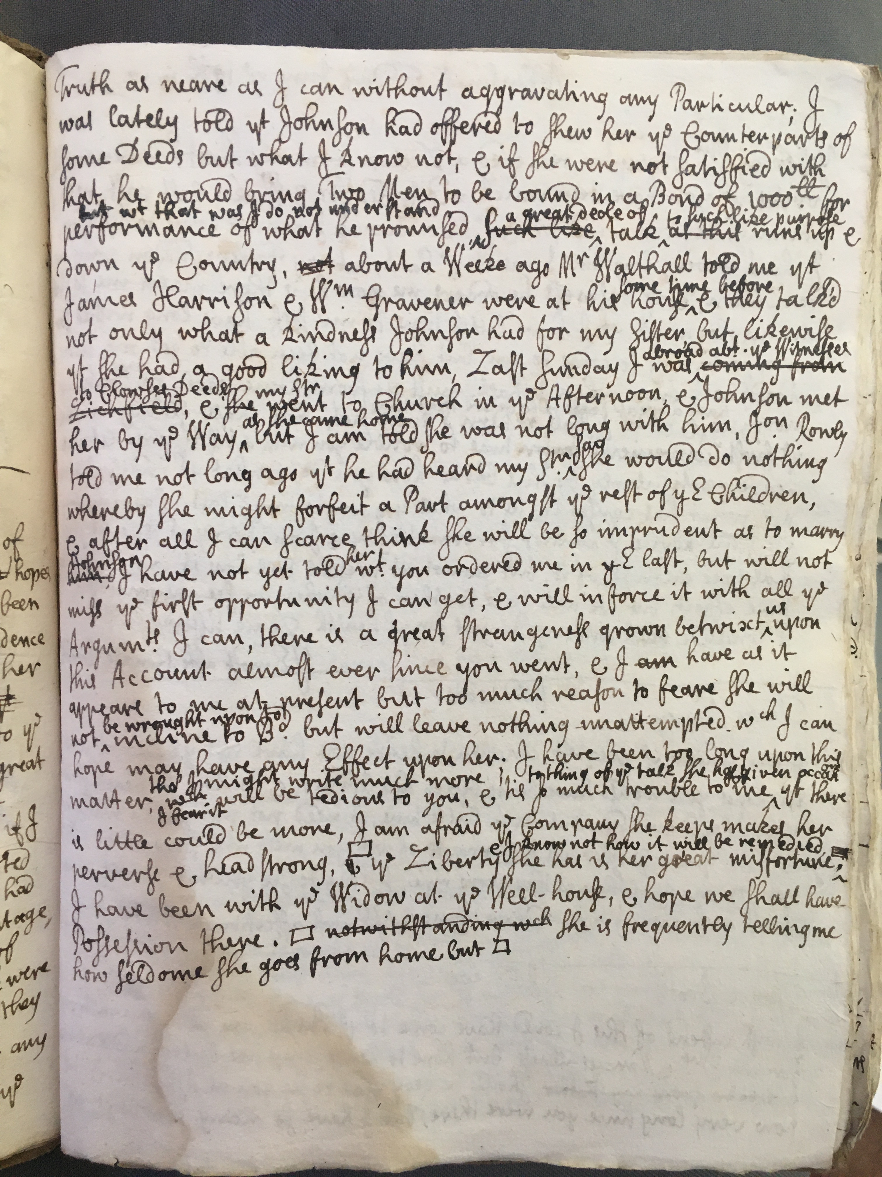 Image #2 of letter: Thomas Hollinshead to his father, Francis Hollinshead, 16 June 1703