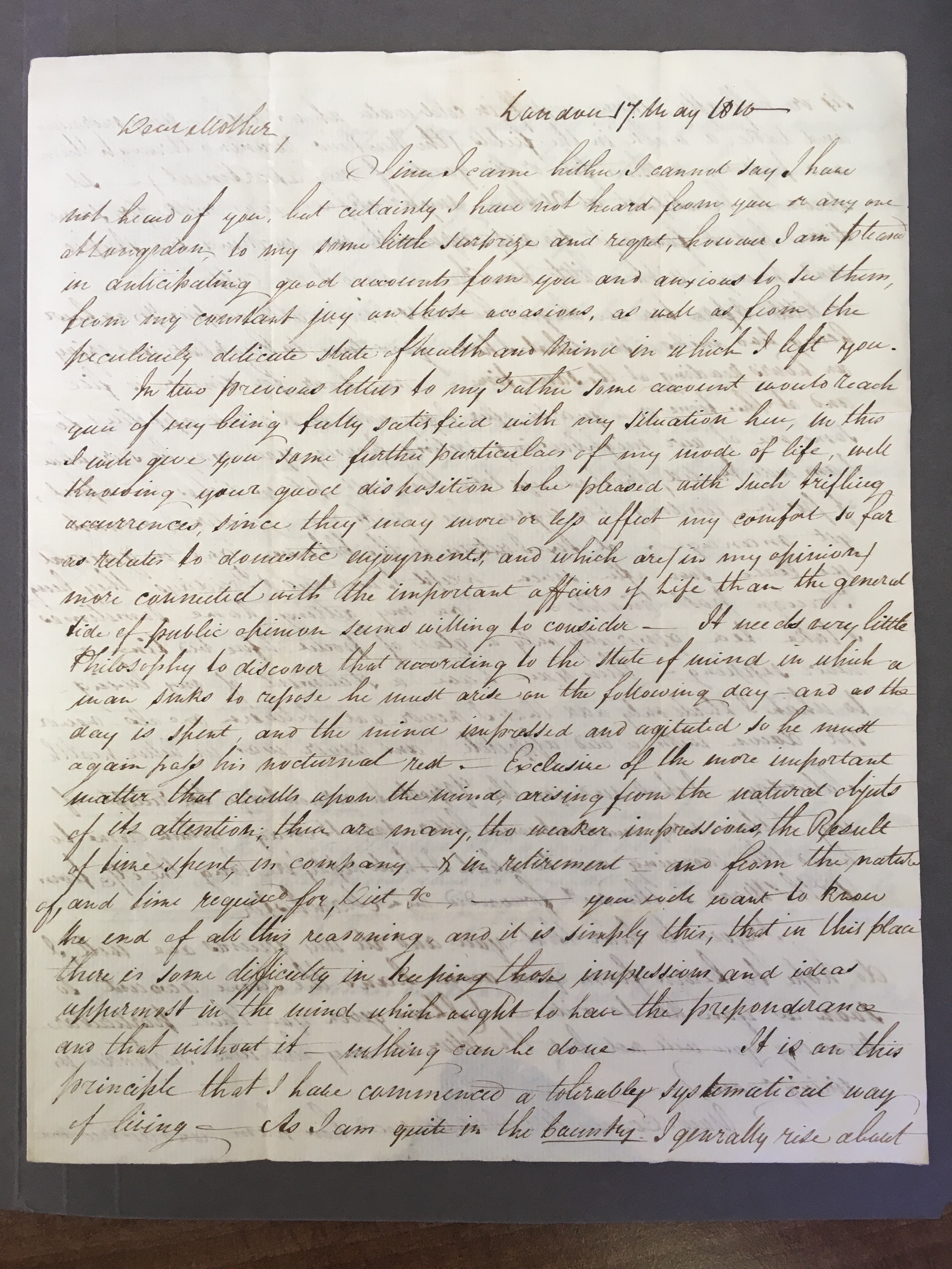 Image #1 of letter: John Longsdon to Elizabeth Longsdon (snr), 17 May 1810