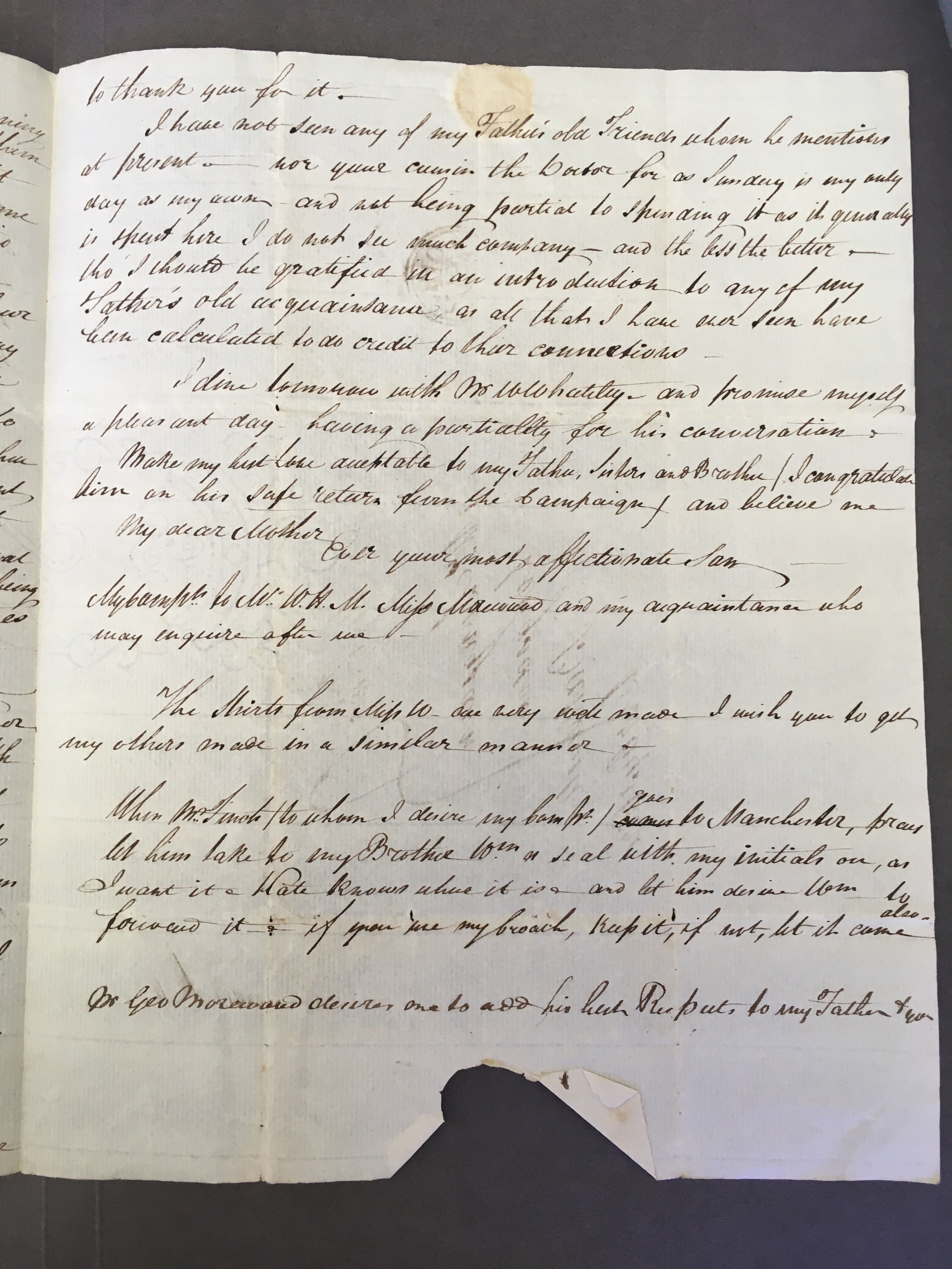Image #3 of letter: John Longsdon to Elizabeth Longsdon (snr), 17 May 1810