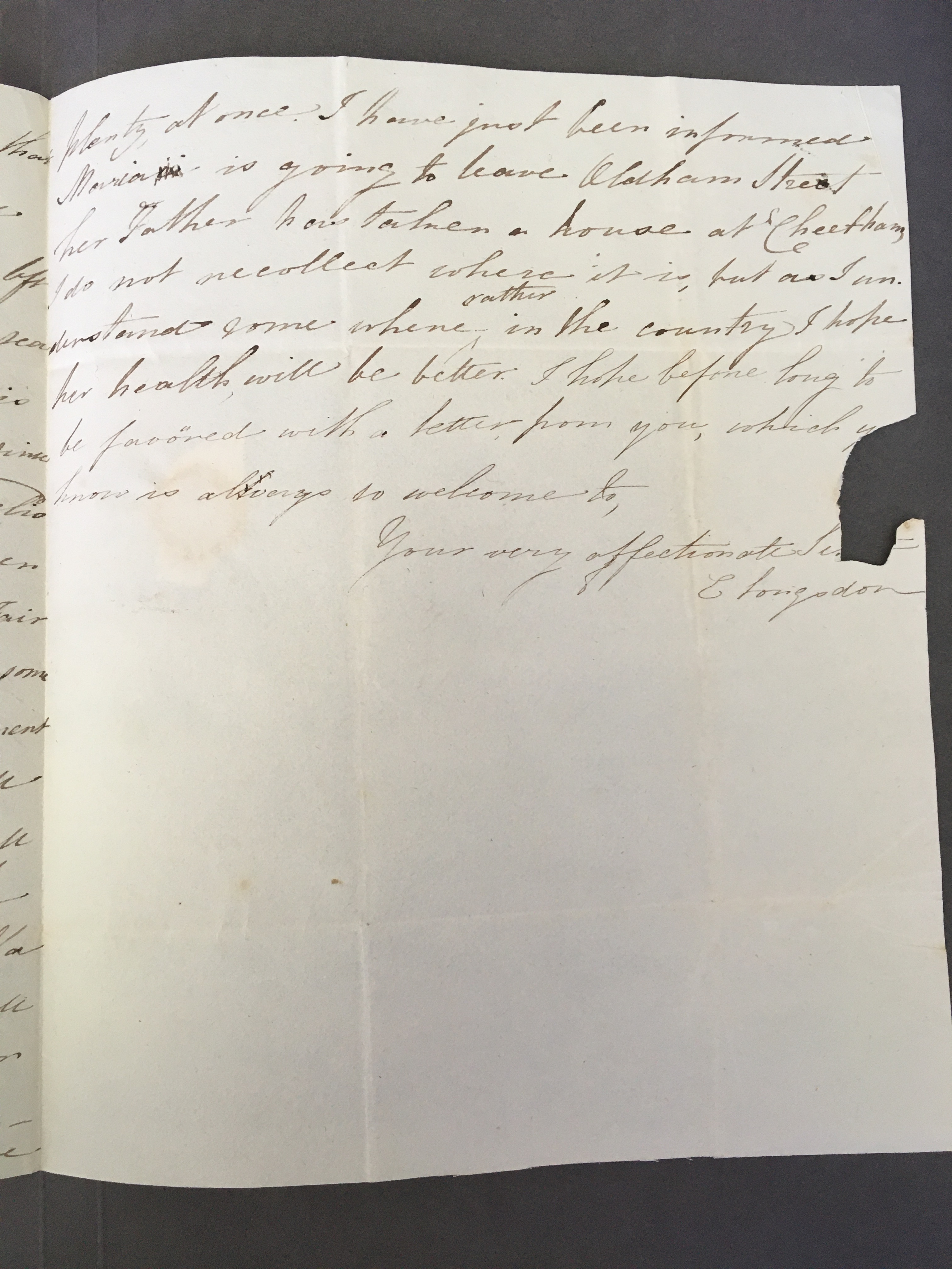 Image #3 of letter: Elizabeth Longsdon (jnr) to John Longsdon, 3 June 1810