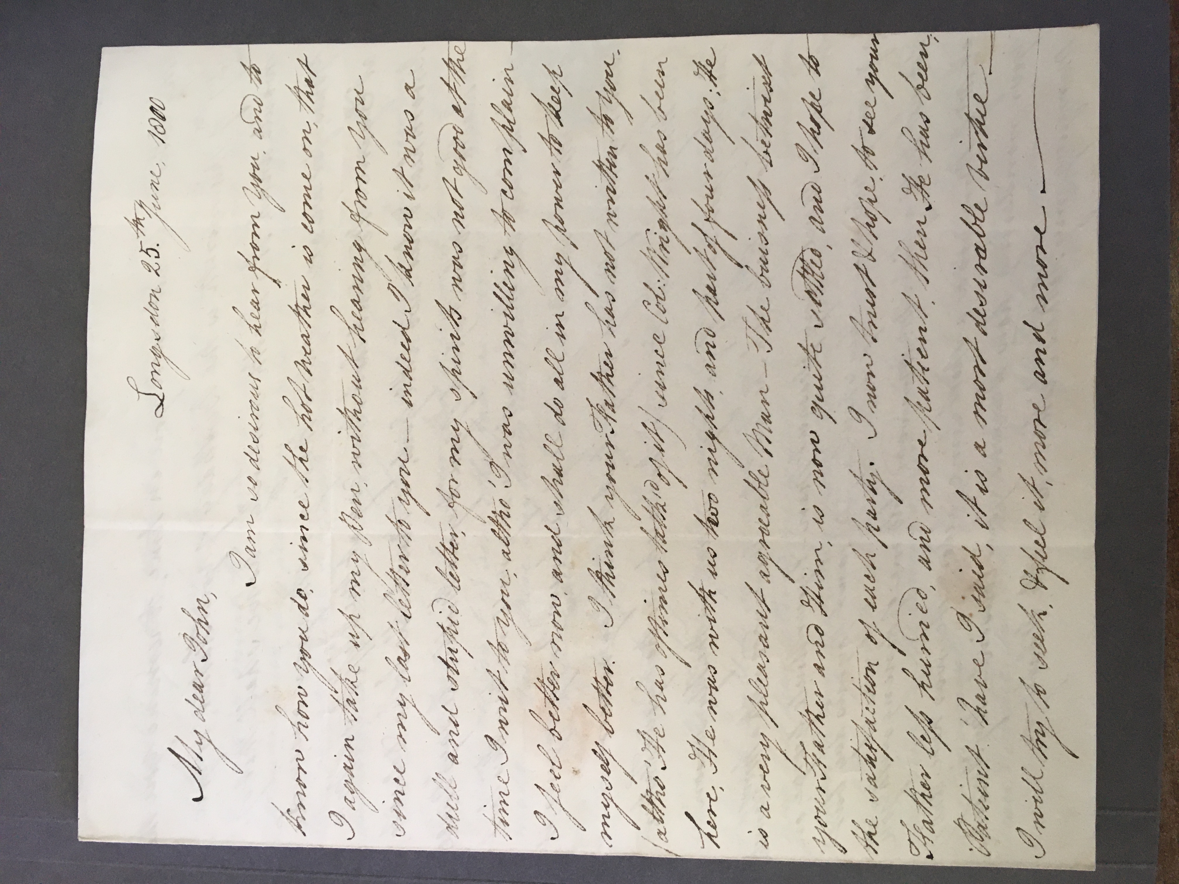 Image #1 of letter: Elizabeth Longsdon (snr) to John Longsdon, 25 June 1810