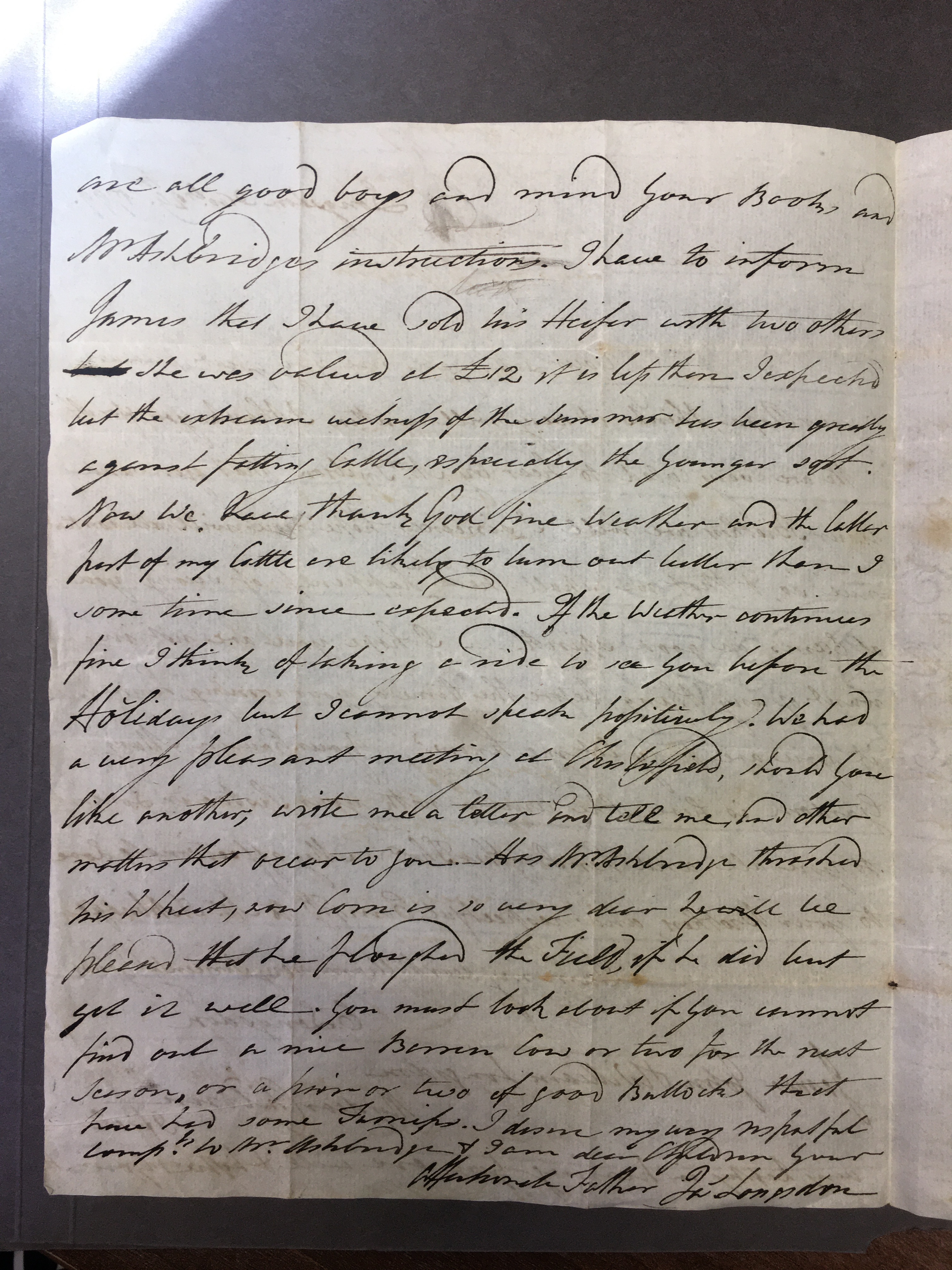 Image #2 of letter: Elizabeth Longsdon (snr) to William Longsdon, and James Longsdon (snr) to James (jnr), John and William Longsdon, 29 November 1799