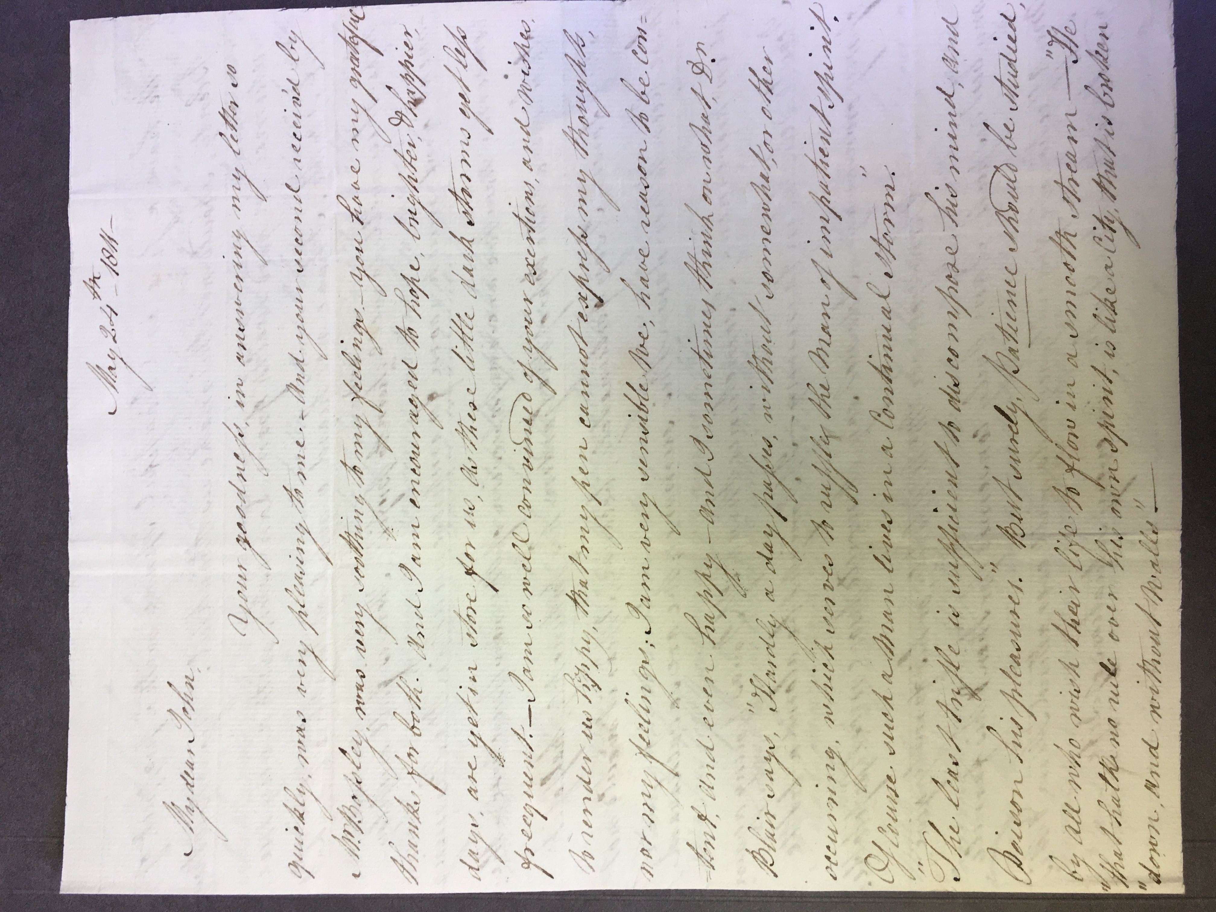 Image #1 of letter: Elizabeth Longsdon (snr) to John Longsdon, 24 May 1811