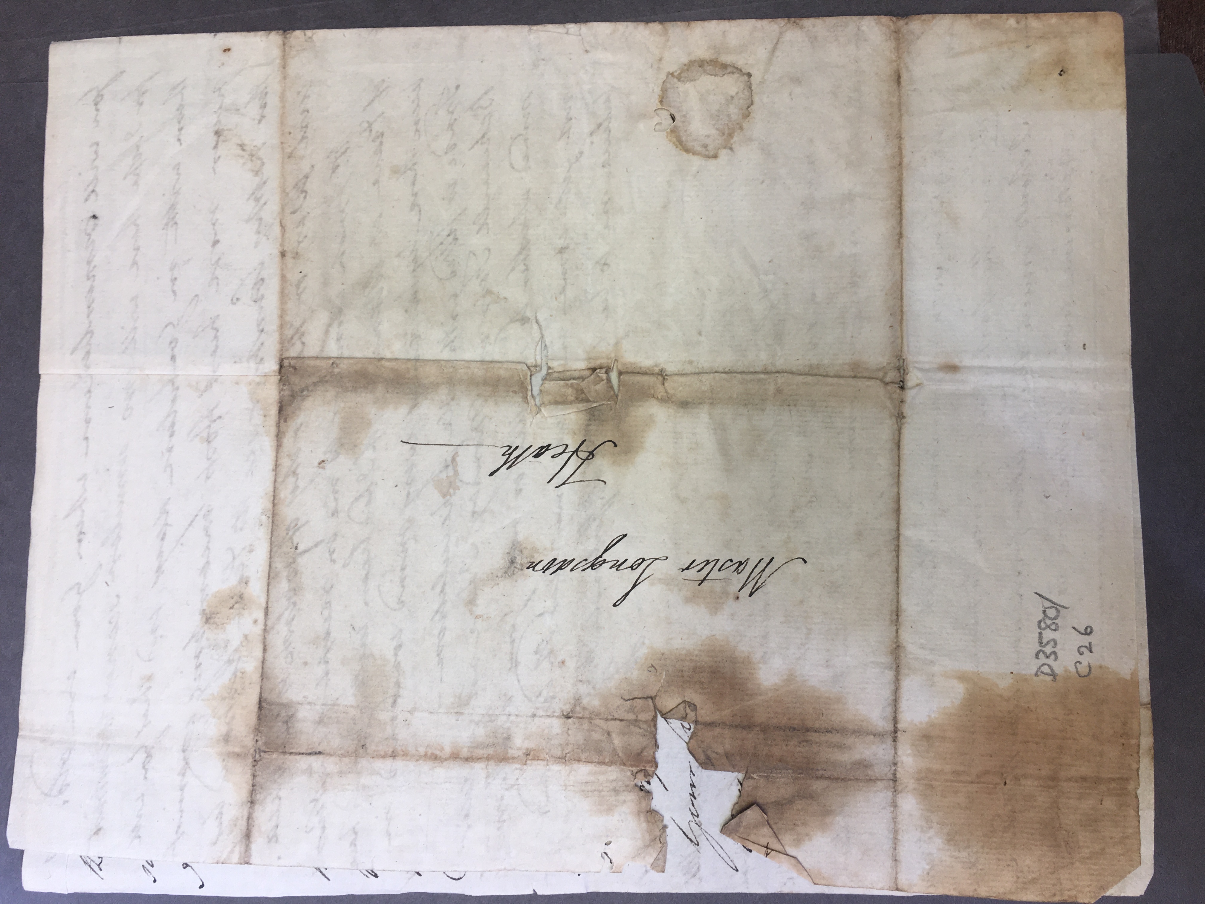 Image #4 of letter: James Longsdon (snr) to James (jnr), John and William Longdson, 9 October 1801