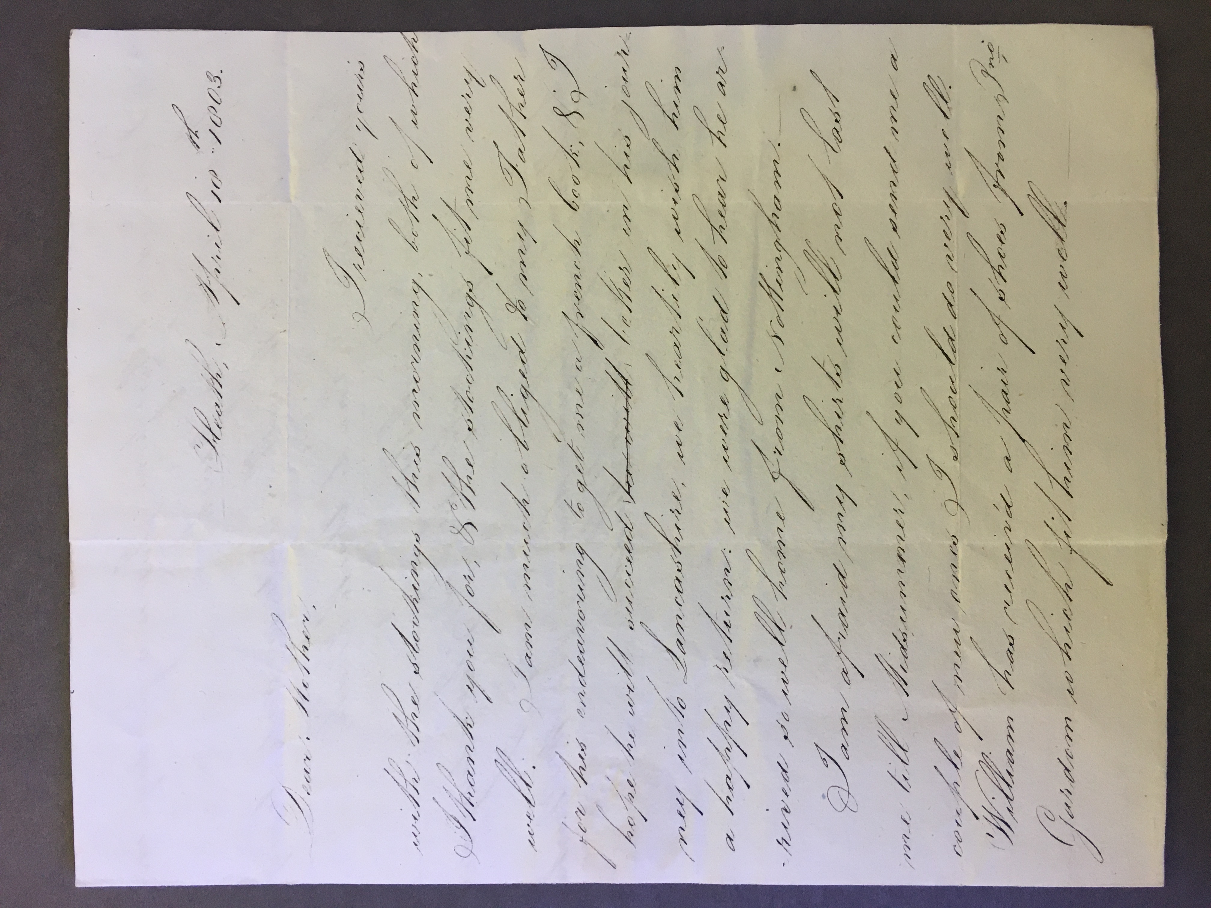 Image #1 of letter: John Longsdon to Elizabeth Longsdon (snr), 18 April 1803