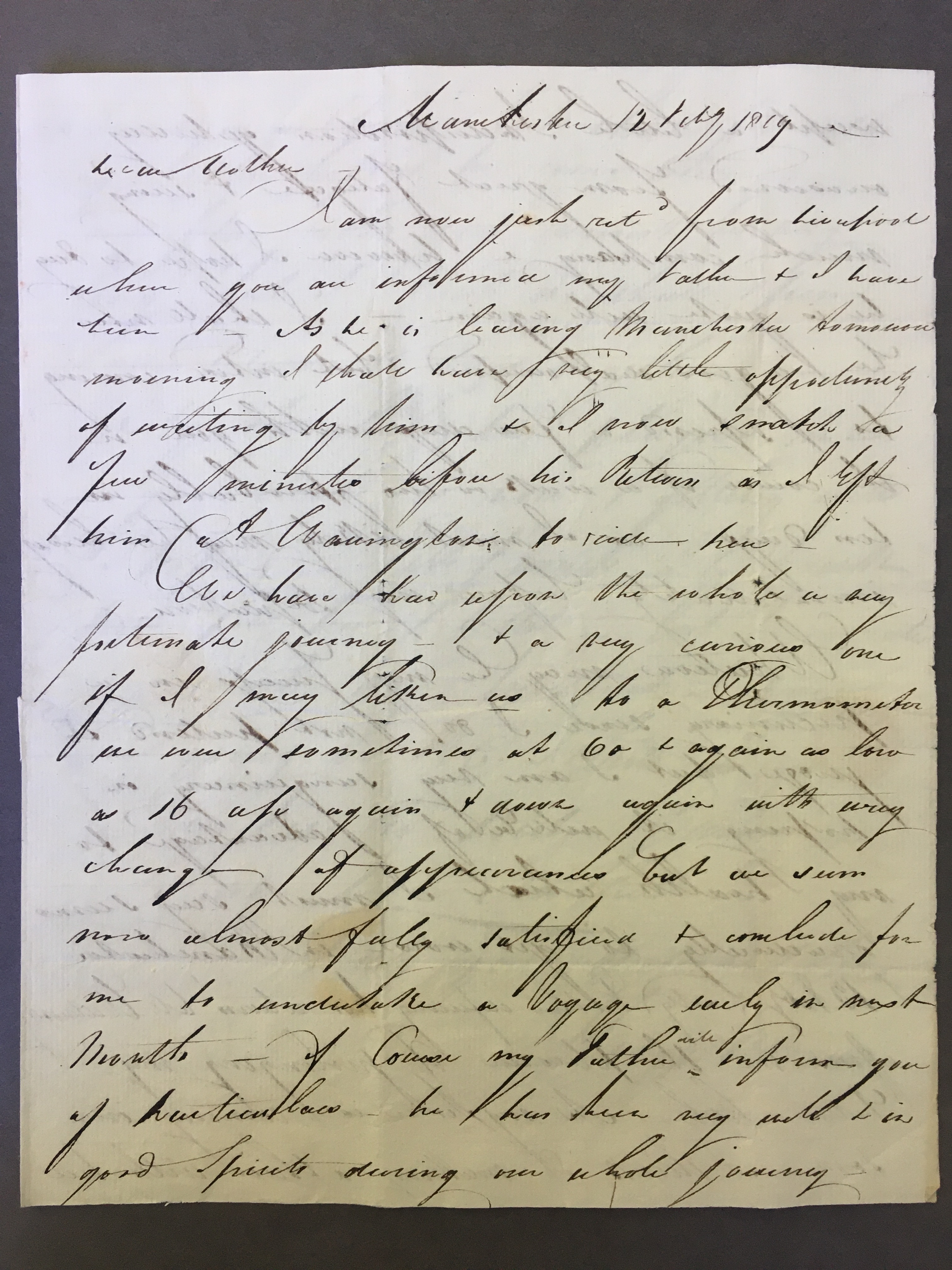 Image #1 of letter: John Longsdon to Elizabeth Longsdon (snr), 12 February 1809