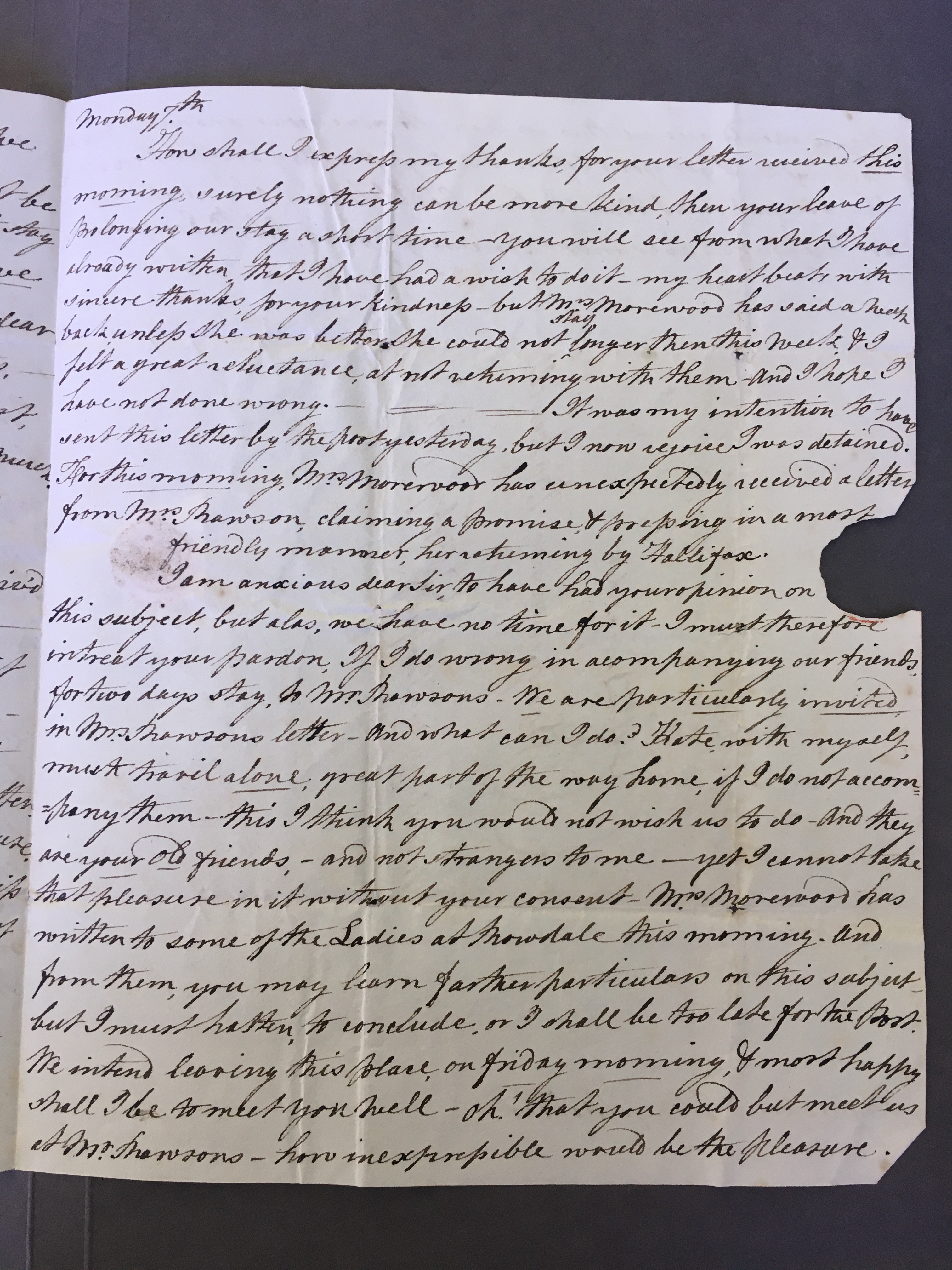 Image #3 of letter: Elizabeth Longsdon (snr) to James Longsdon (snr), 5 August 1809
