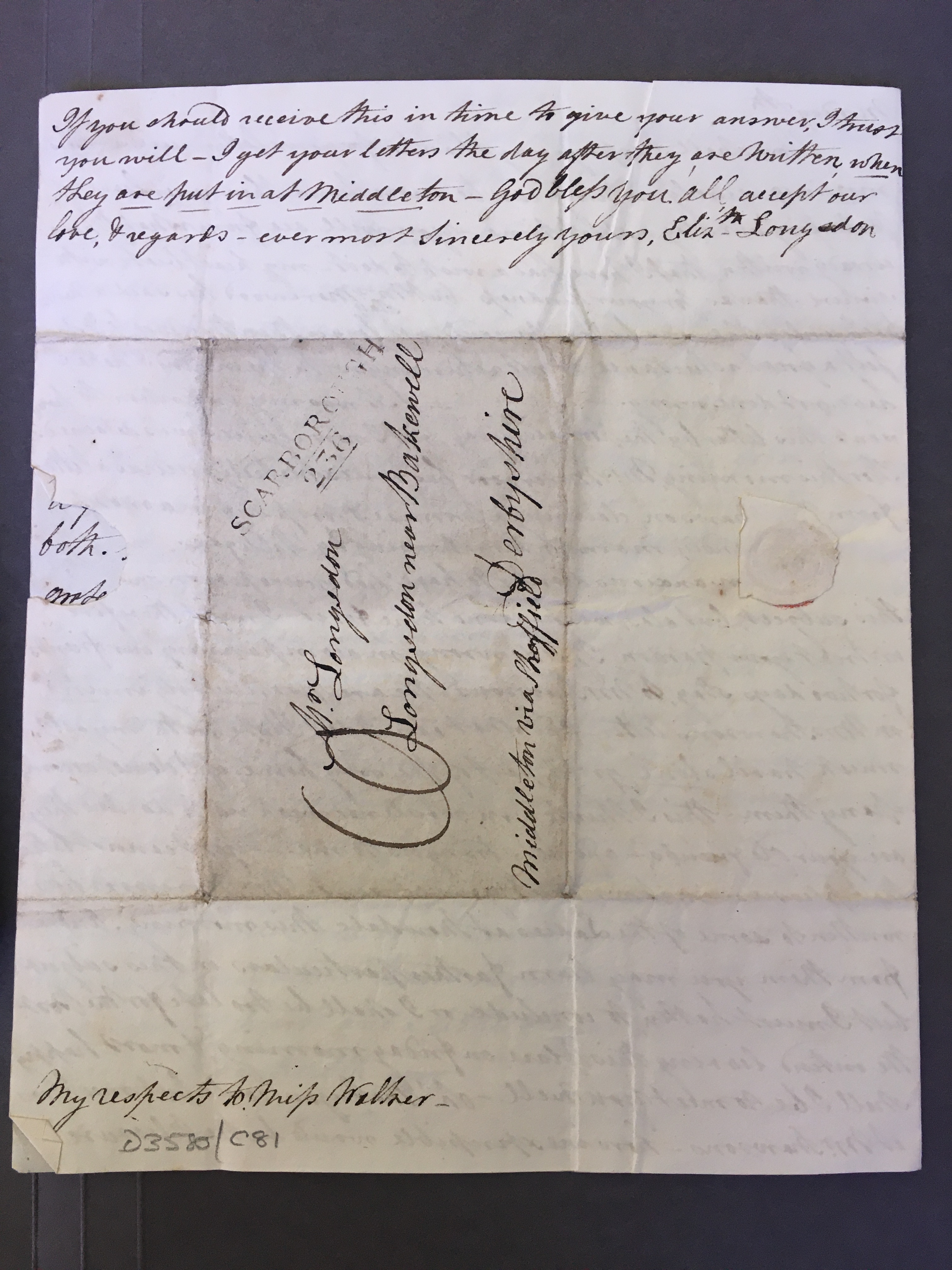 Image #4 of letter: Elizabeth Longsdon (snr) to James Longsdon (snr), 5 August 1809