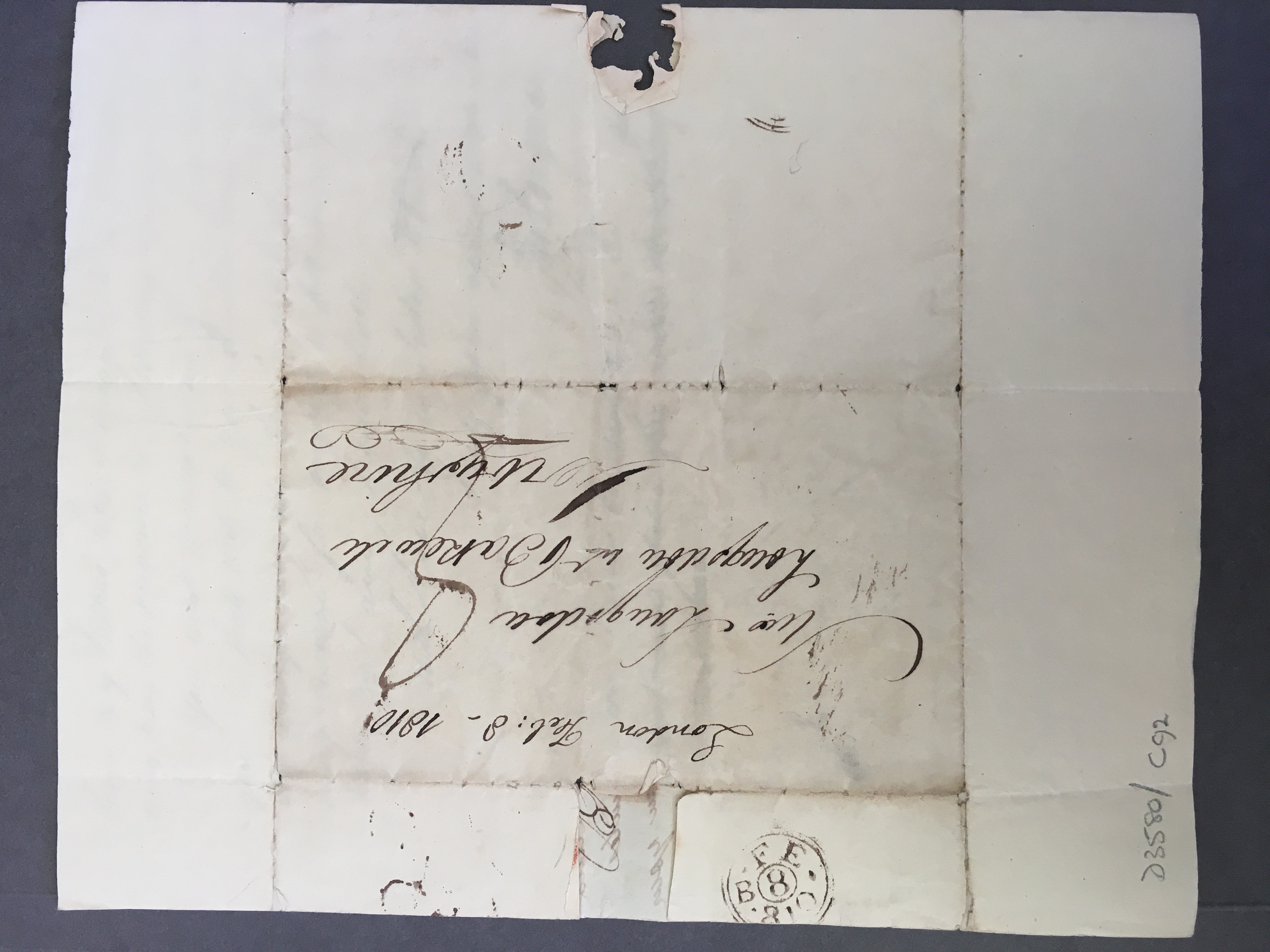 Image #3 of letter: John Longsdon to Elizabeth Longsdon (snr), 8 February 1810