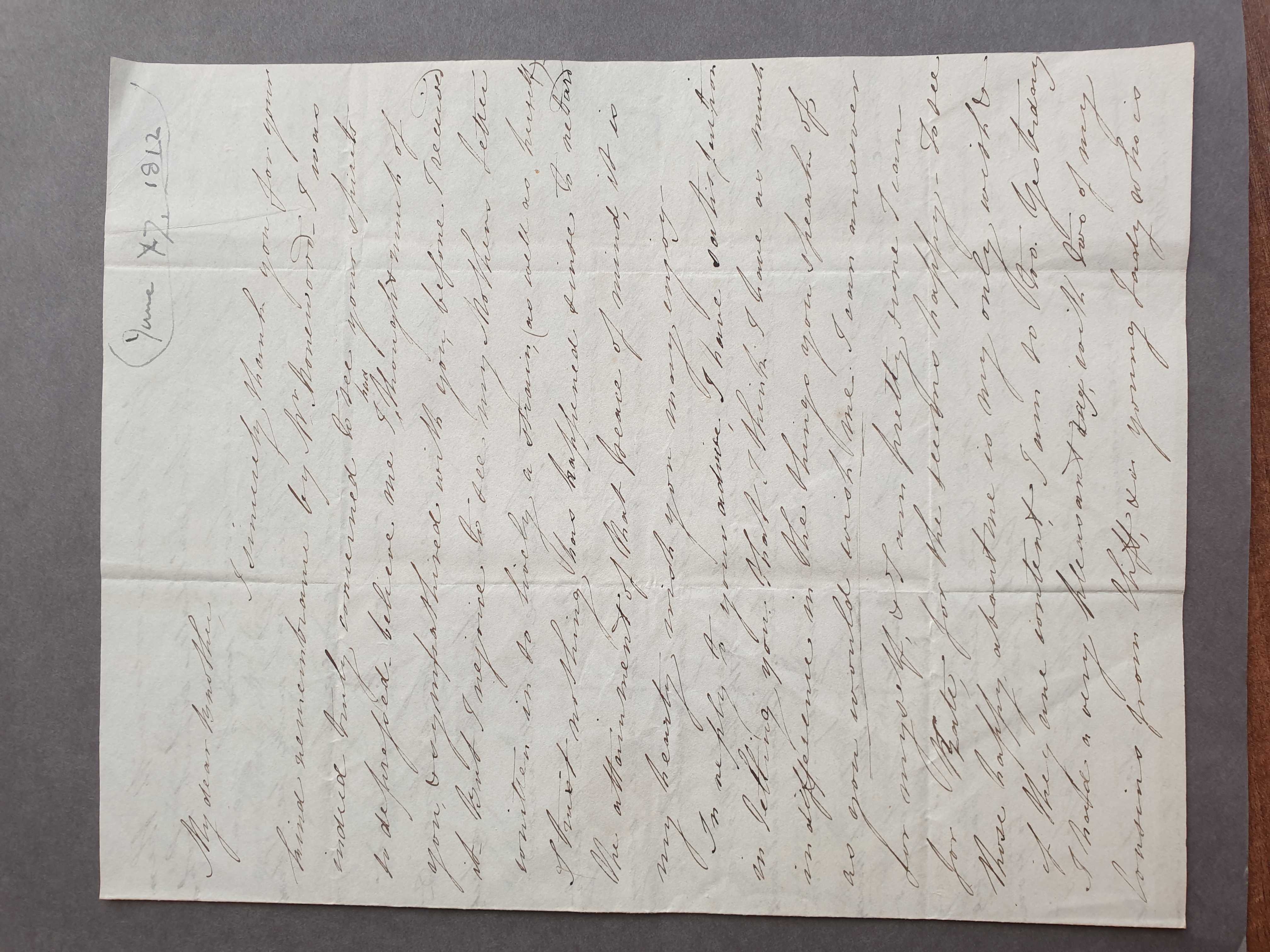 Image #1 of letter: Elizabeth Longsdon (jnr) and Elizabeth Longsdon (snr) to John Longsdon, 17 June 1812