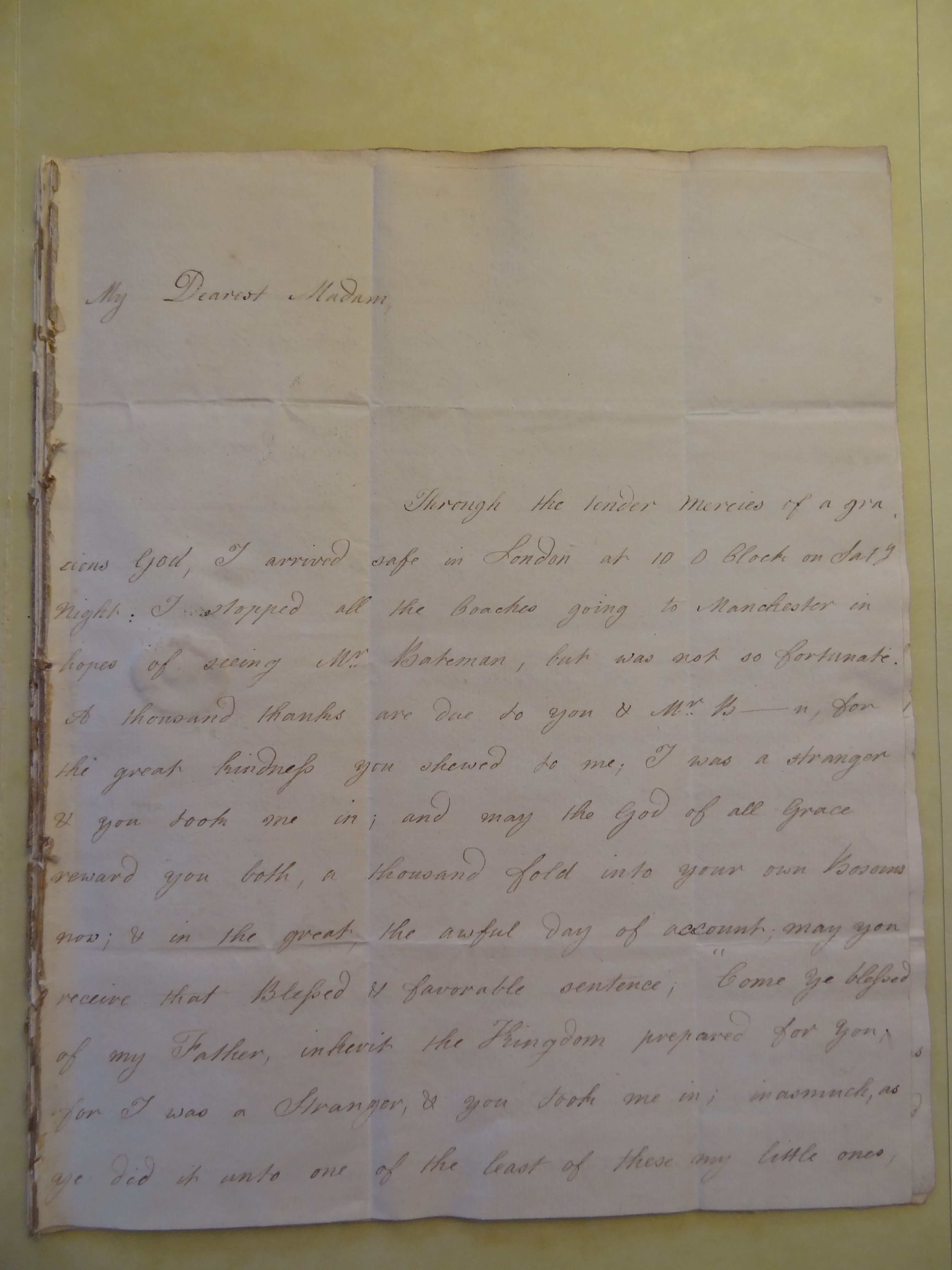 Image #1 of letter: Anna Allwood to Rebekah Bateman, 19 September 1786