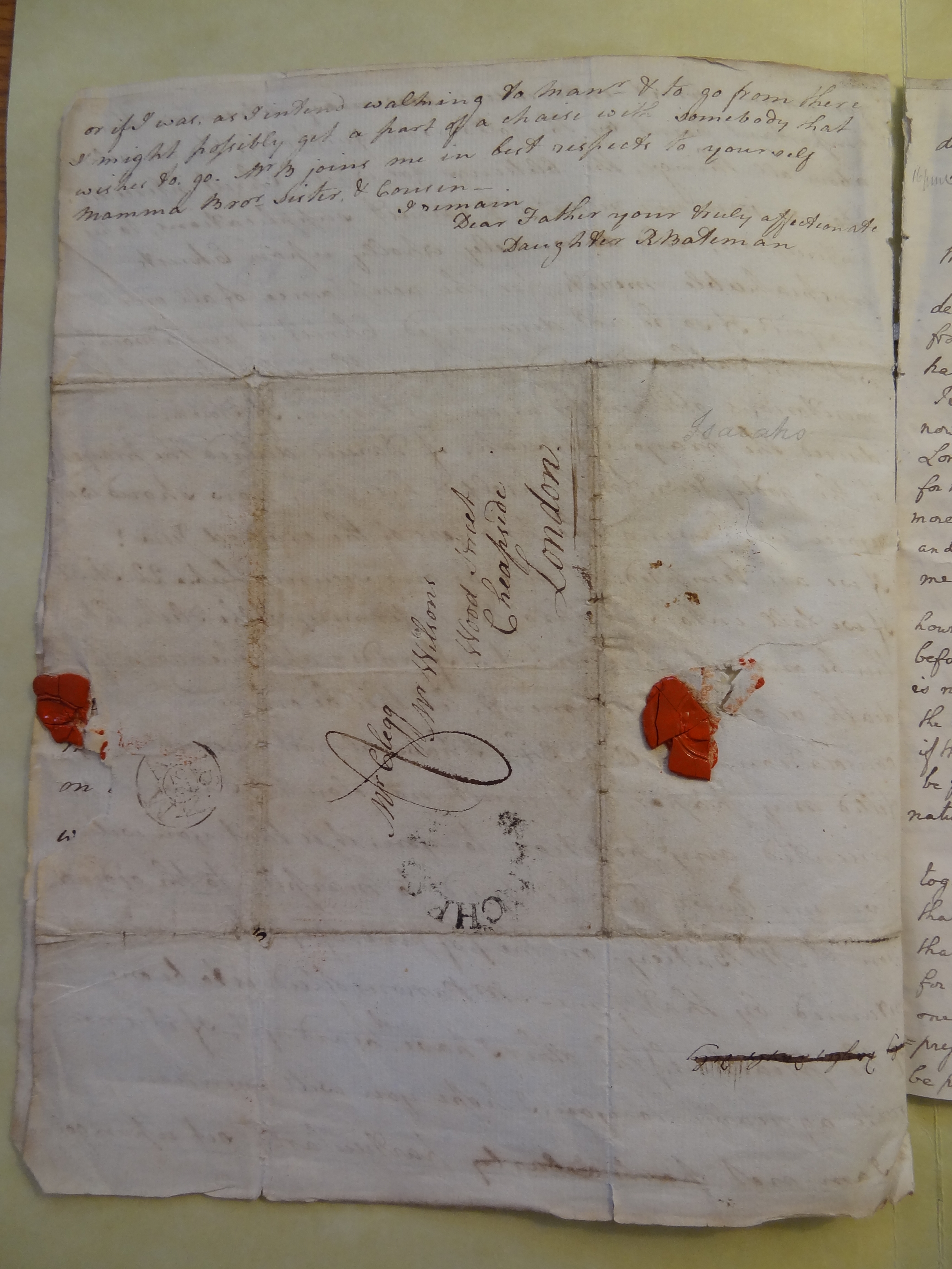 Image #4 of letter: Rebekah Bateman to Arthur Clegg, 19 May 1797