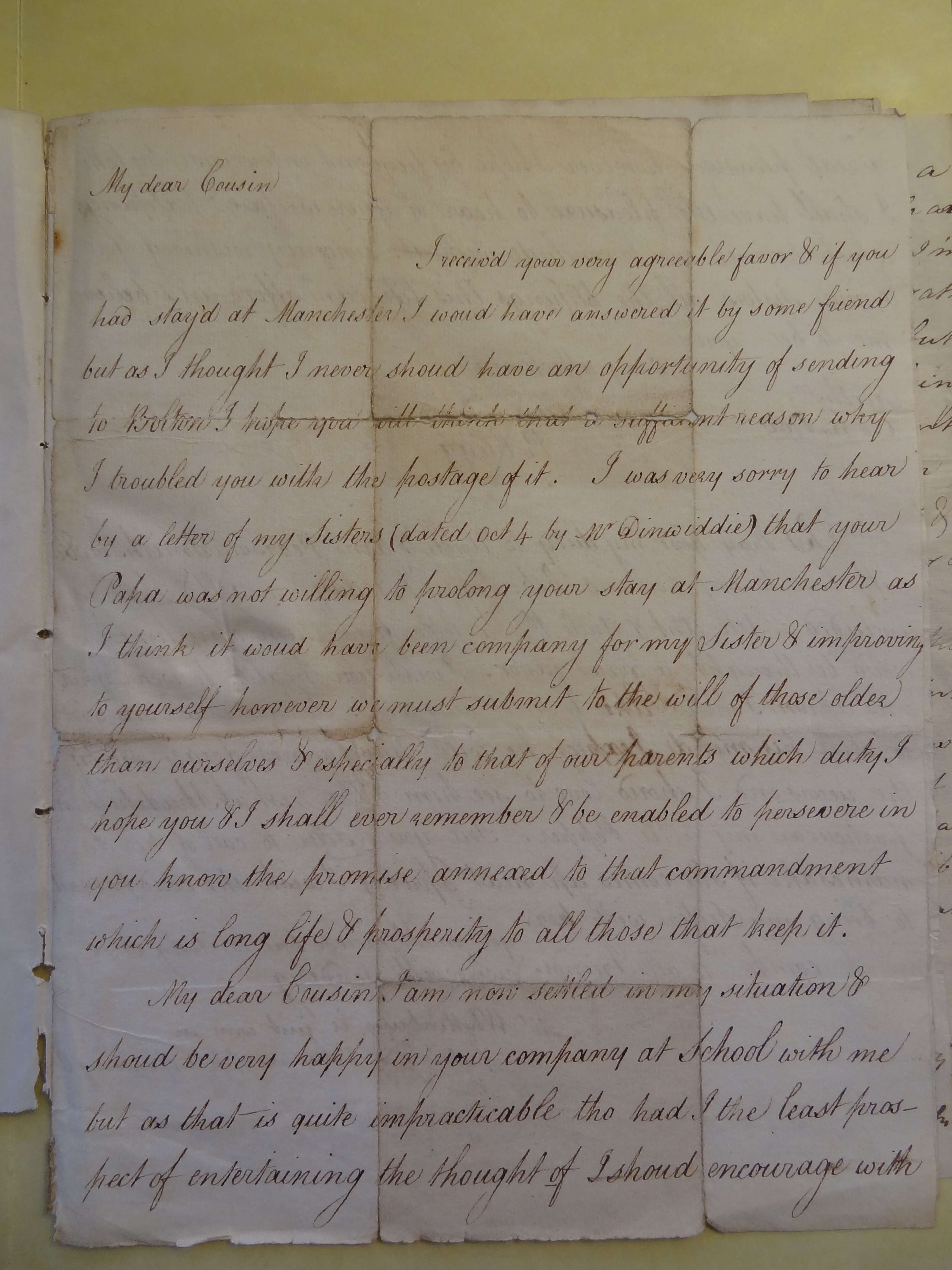 Image #1 of letter: Rebekah Bateman to Margery Smithson, 11 October 1780