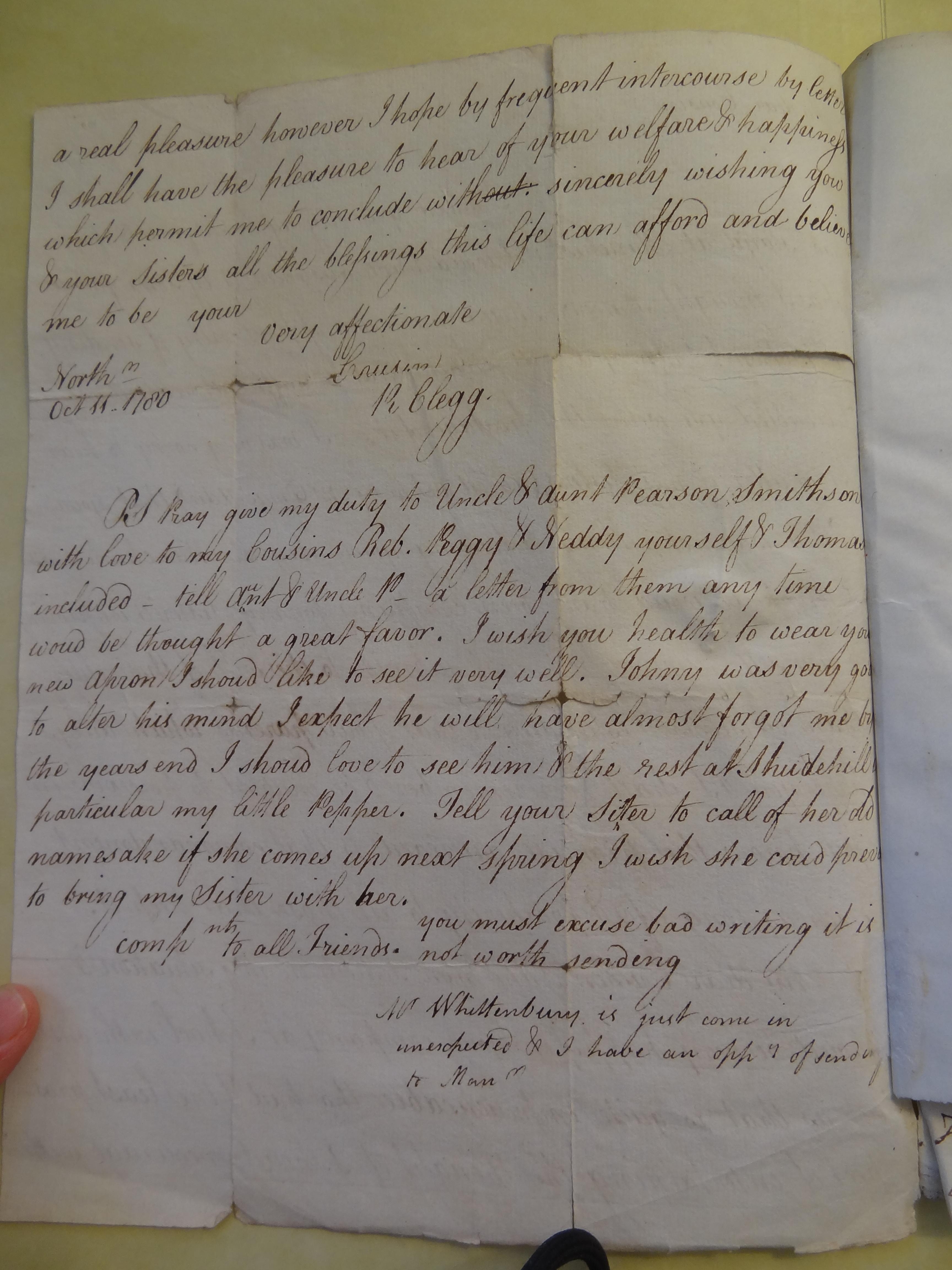 Image #2 of letter: Rebekah Bateman to Margery Smithson, 11 October 1780