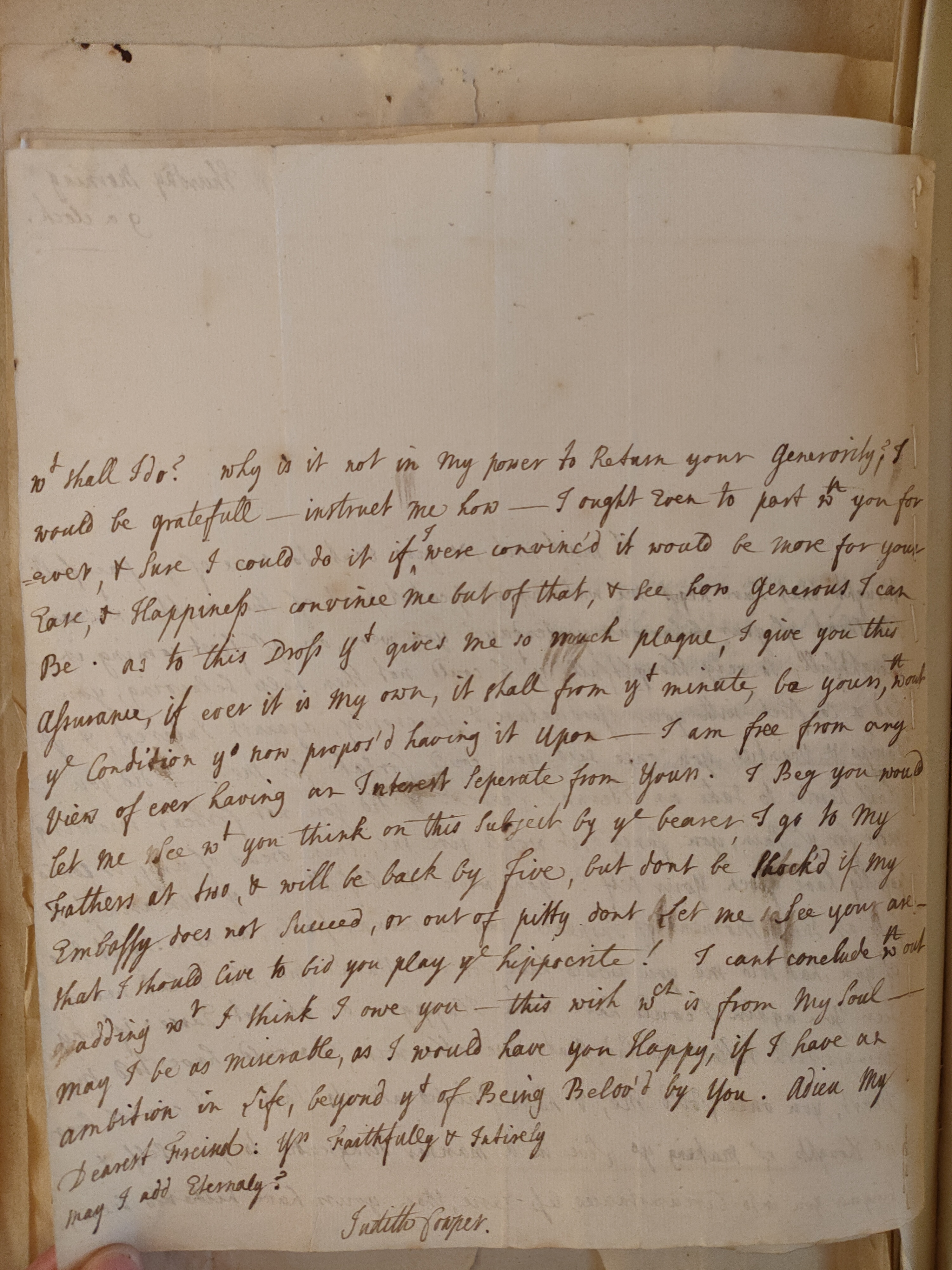 Image #2 of letter: Judith Cowper to Martin Madan