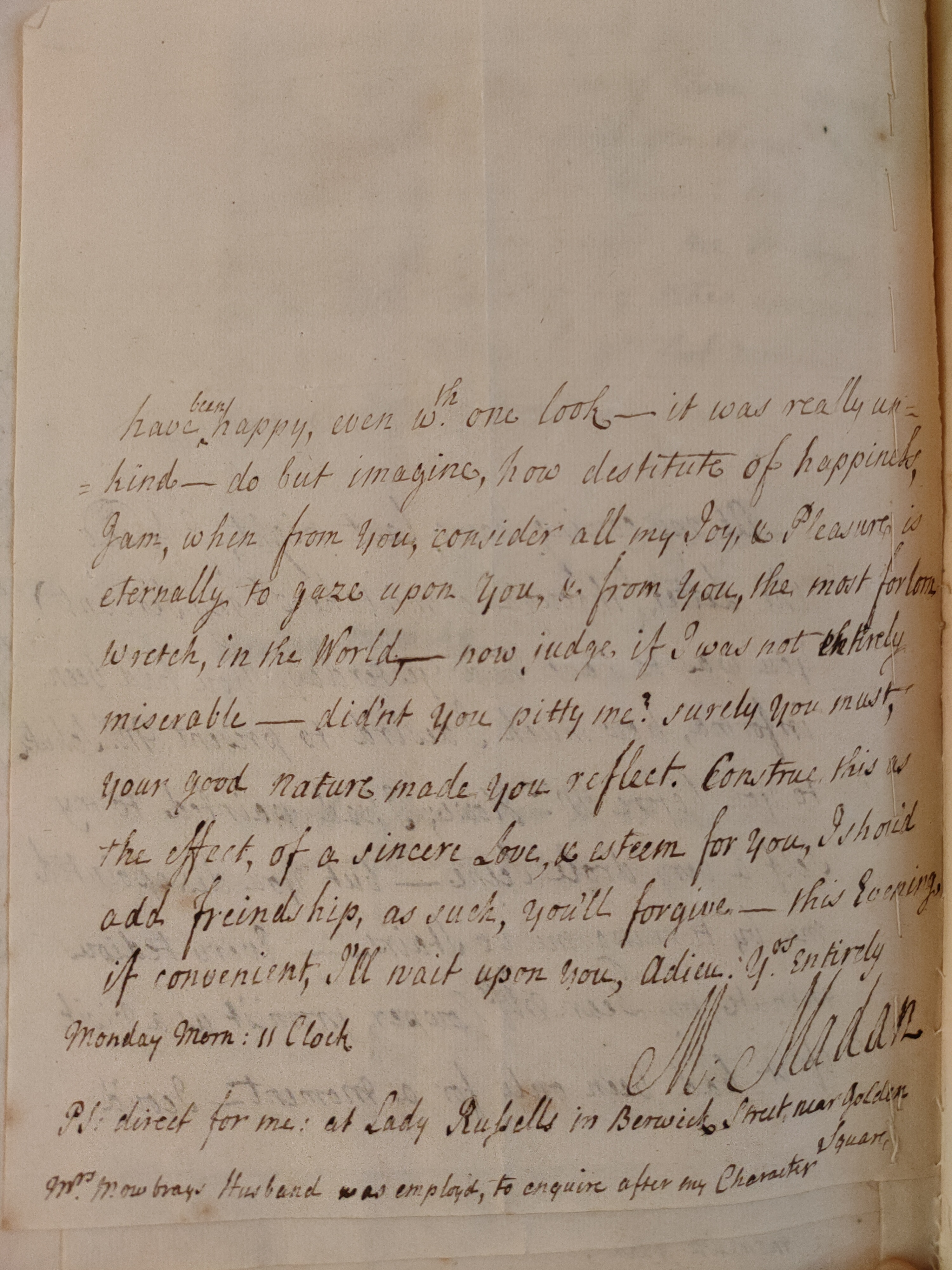 Image #2 of letter: Martin Madan to Judith Cowper