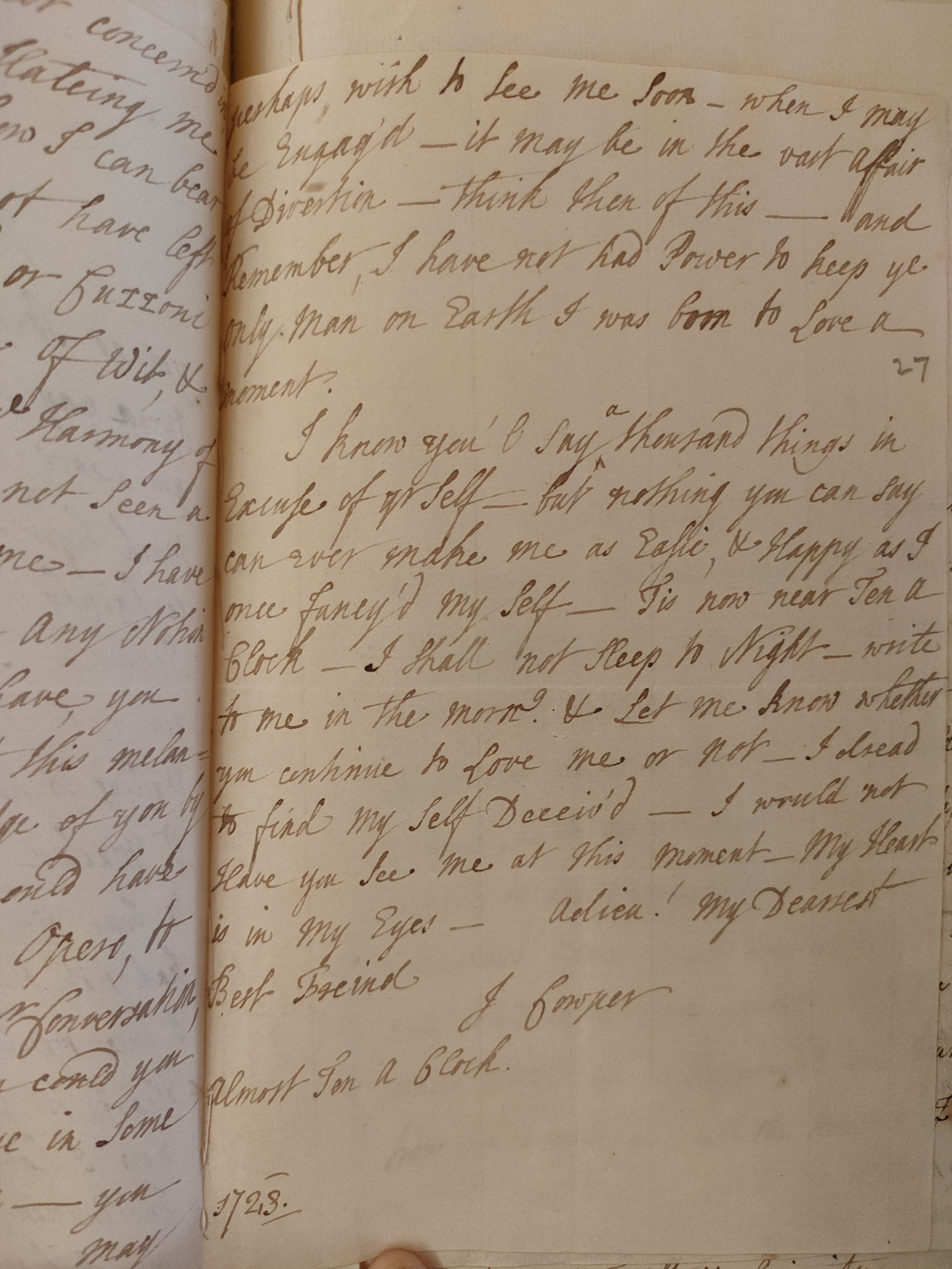 Image #3 of letter: Judith Cowper to Martin Madan, 1723
