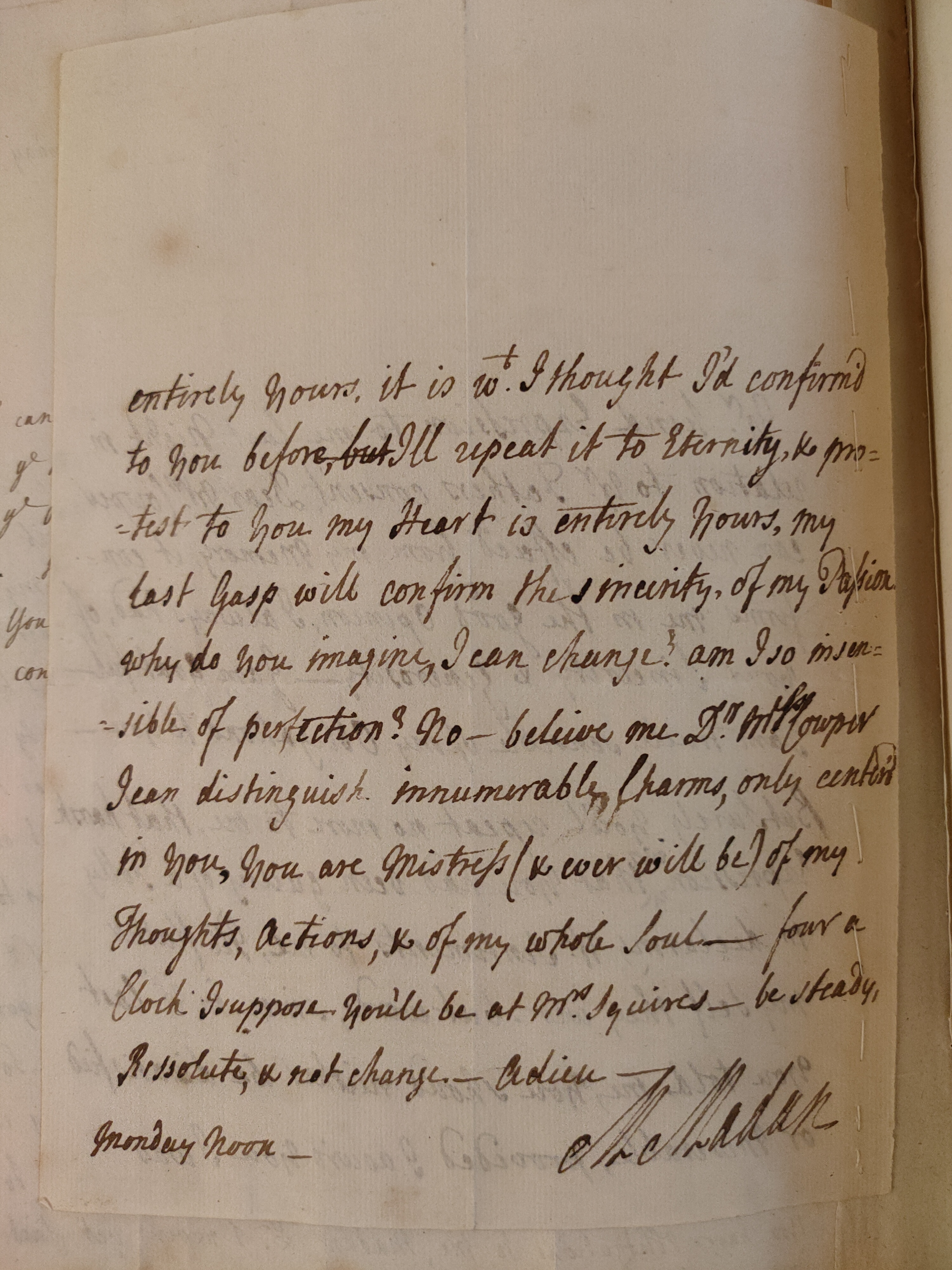 Image #2 of letter: Martin Madan to Judith Cowper, 1723