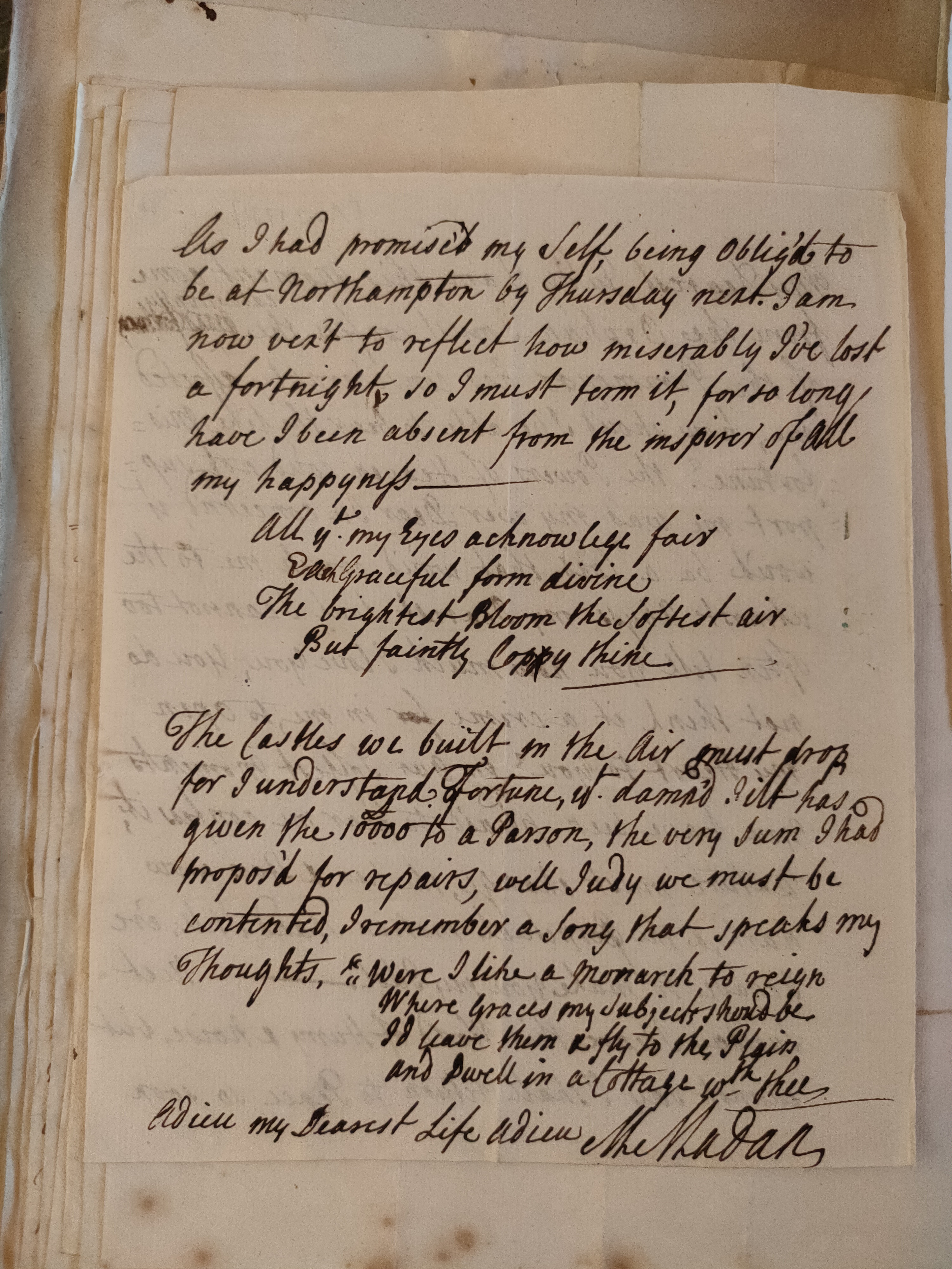 Image #2 of letter: Martin Madan to Judith Cowper, August 1731