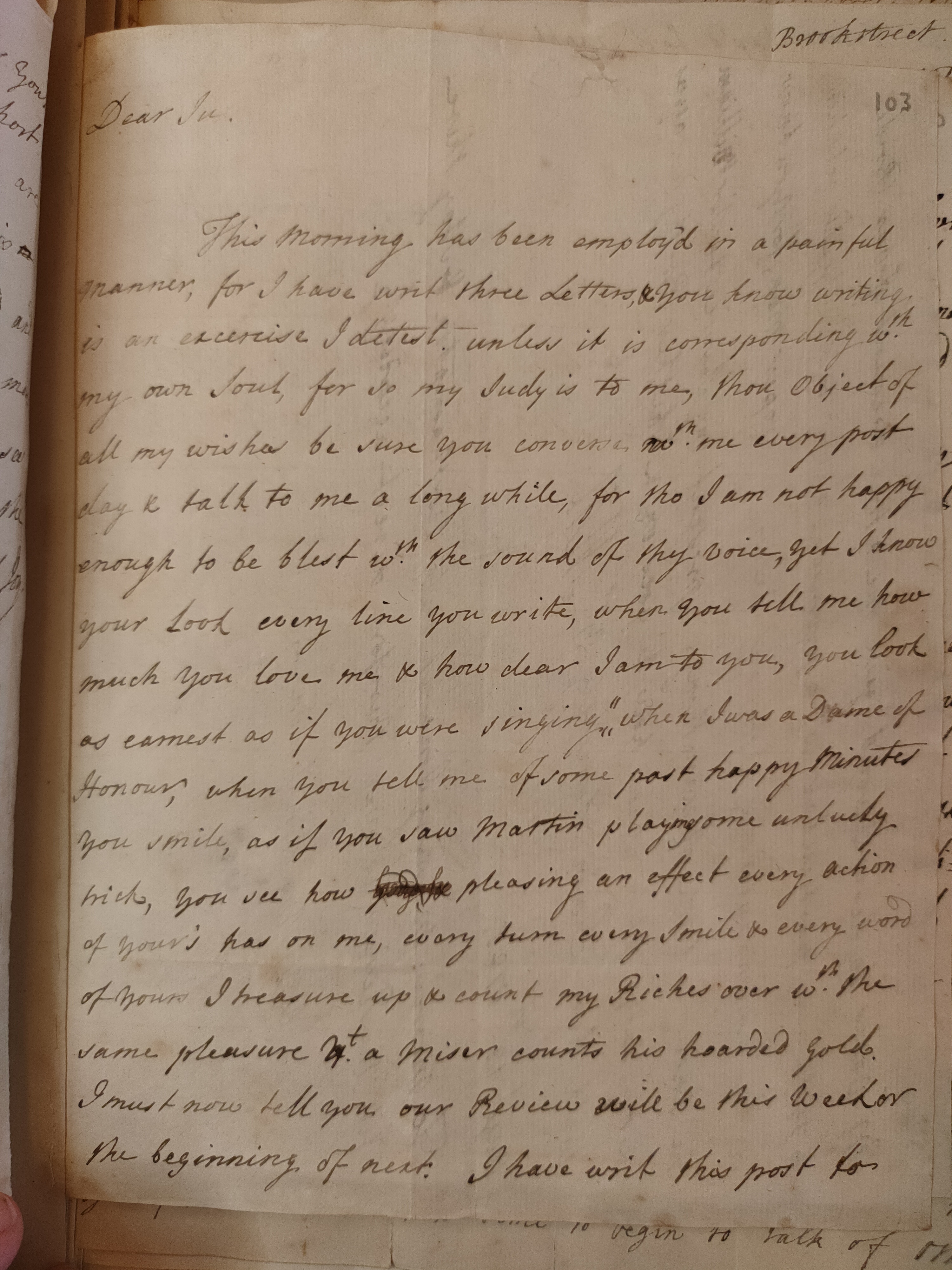 Image #1 of letter: Martin Madan to Judith Madan, 18 August, 1728