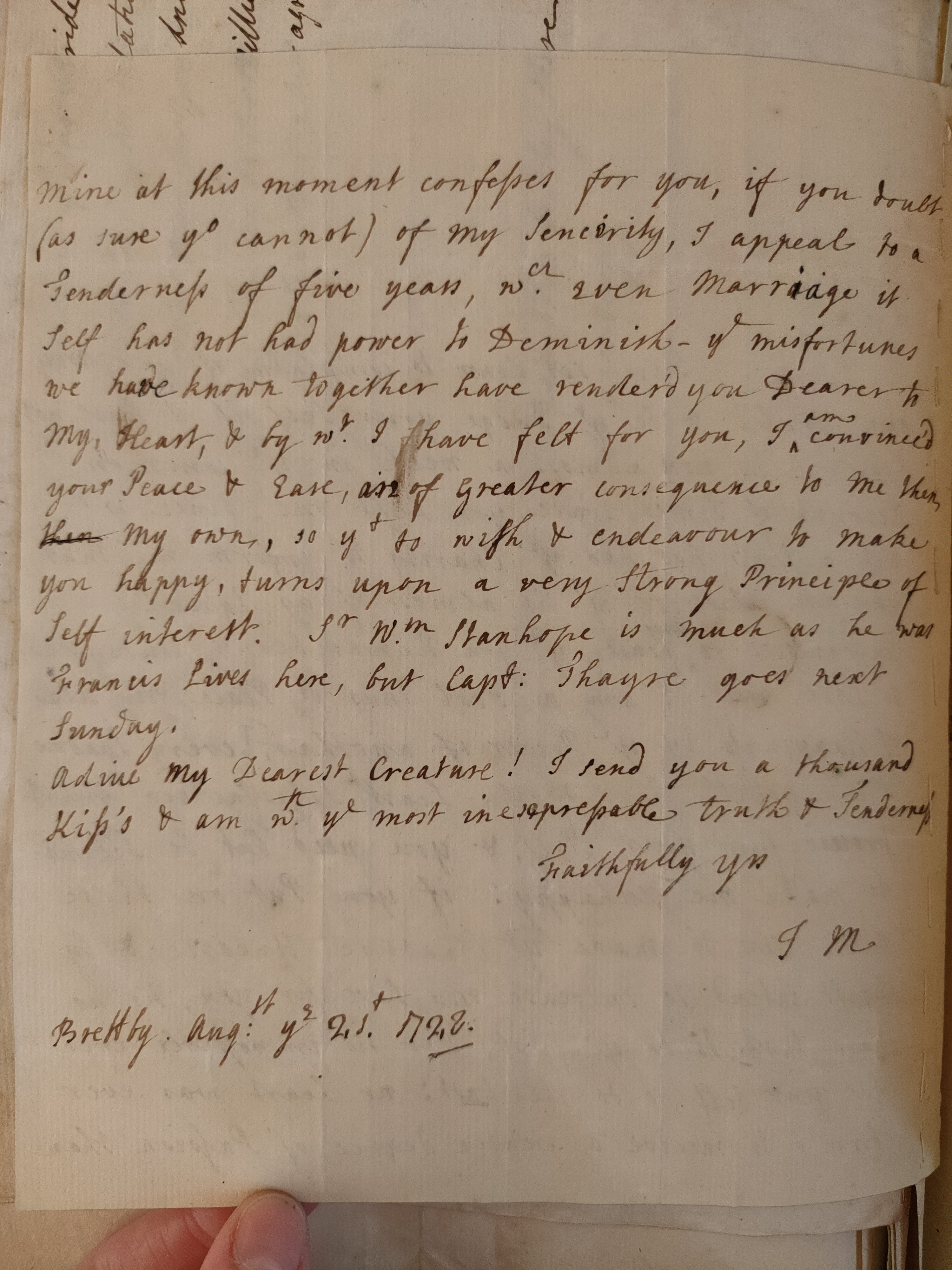 Image #2 of letter: Judith Madan to Martin Madan, 21 August 1728