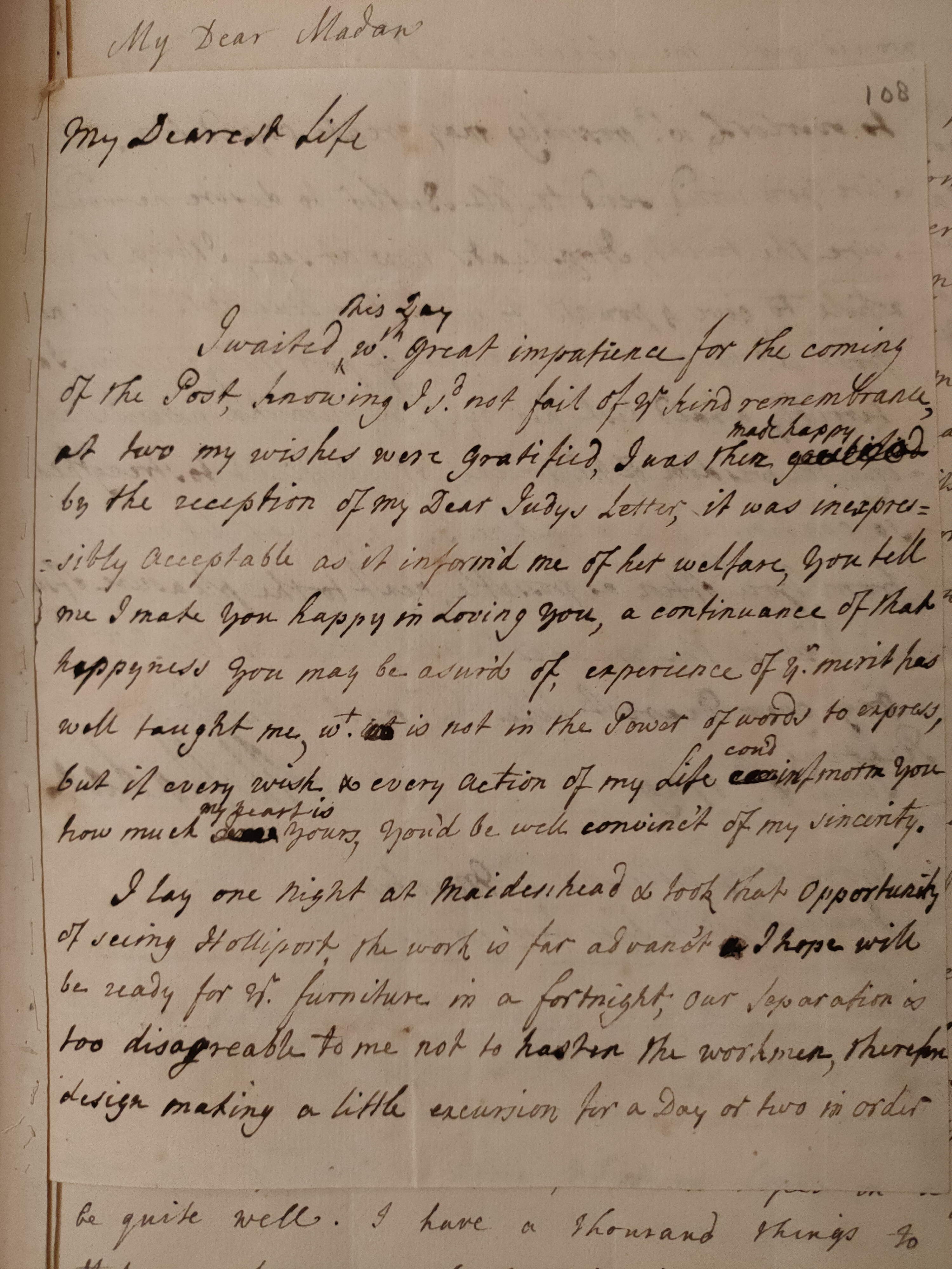 Image #1 of letter: Martin Madan to Judith Madan, 8 June 1729