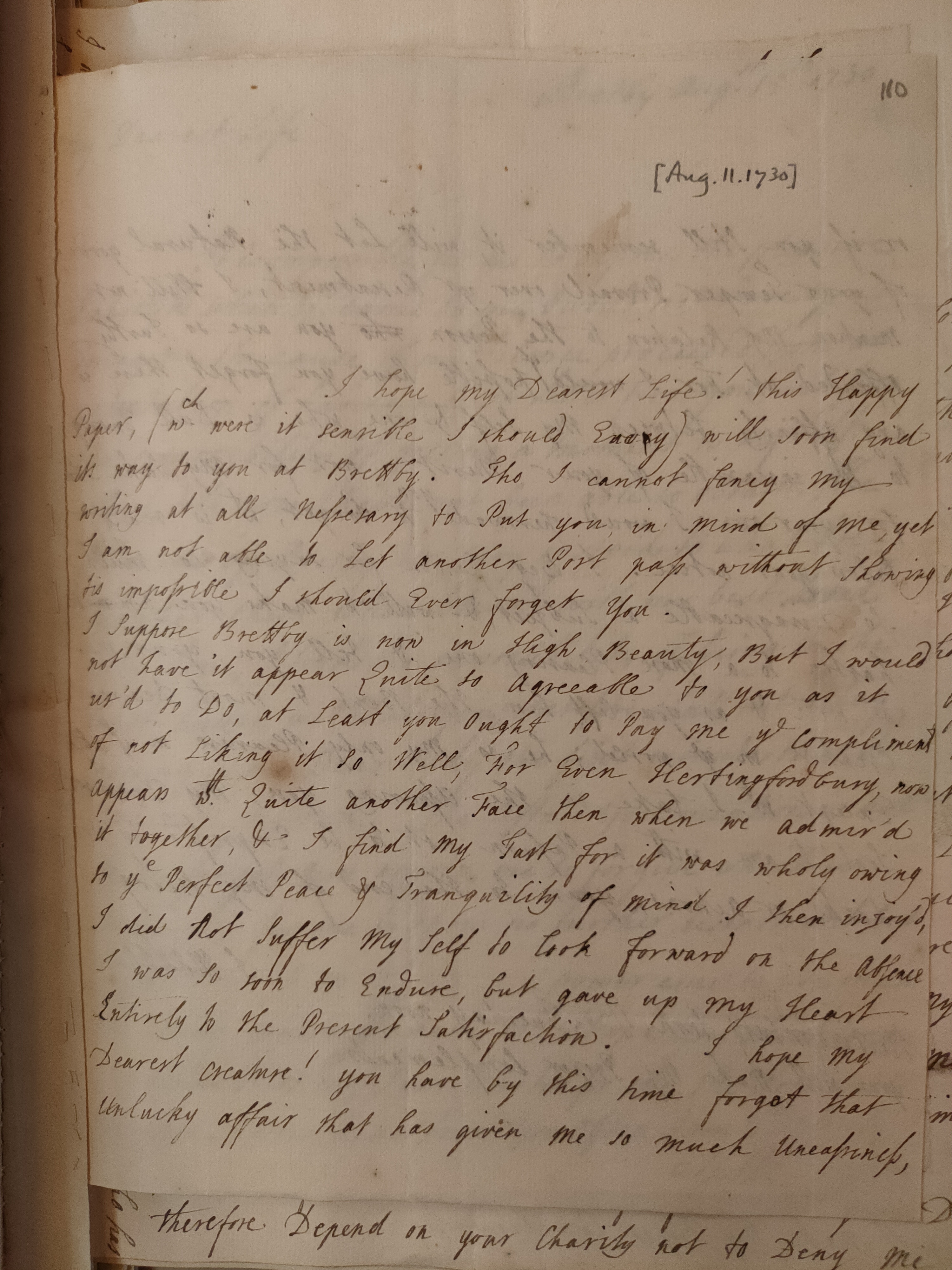 Image #1 of letter: Judith Madan to Martin Madan, 11 August 1730