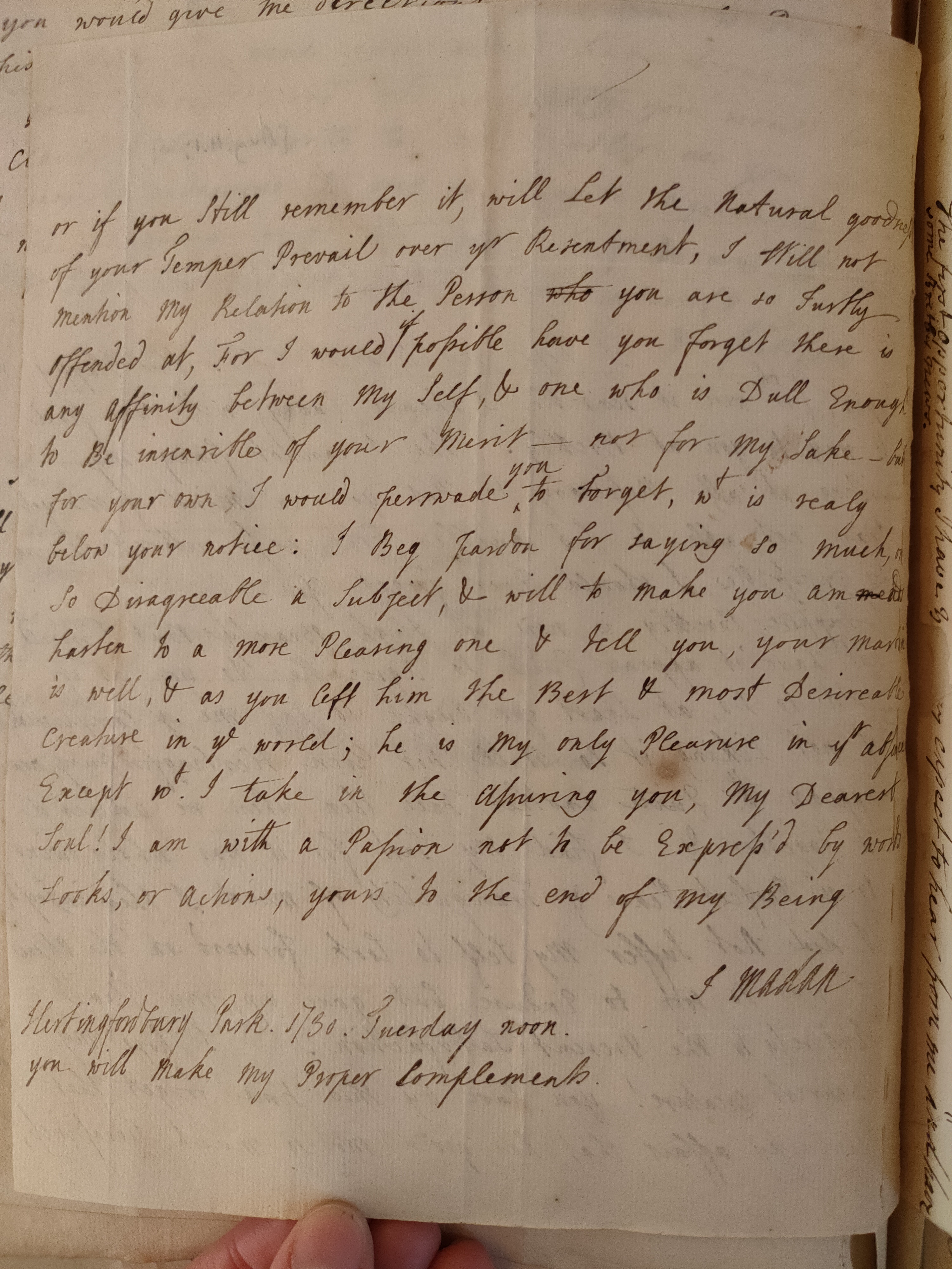 Image #2 of letter: Judith Madan to Martin Madan, 11 August 1730
