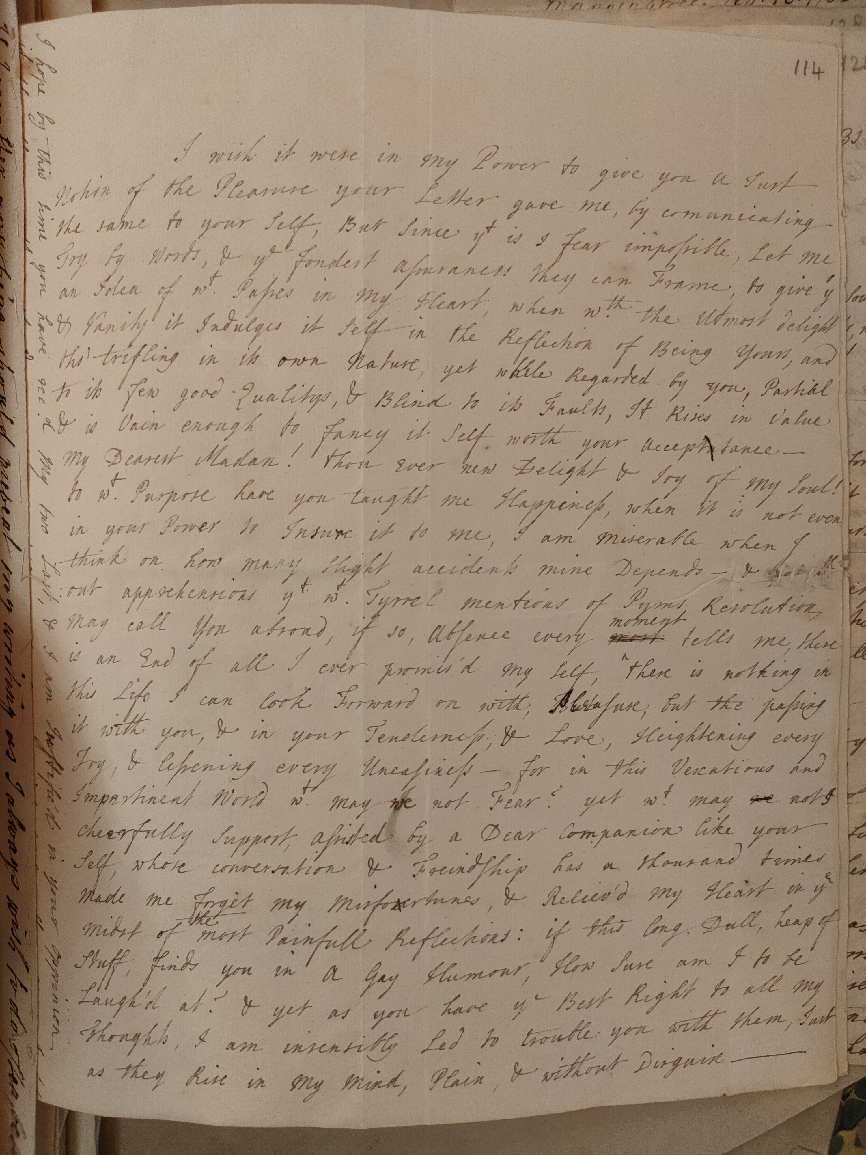 Image #1 of letter: Judith Madan to Martin Madan, 25 August 1730