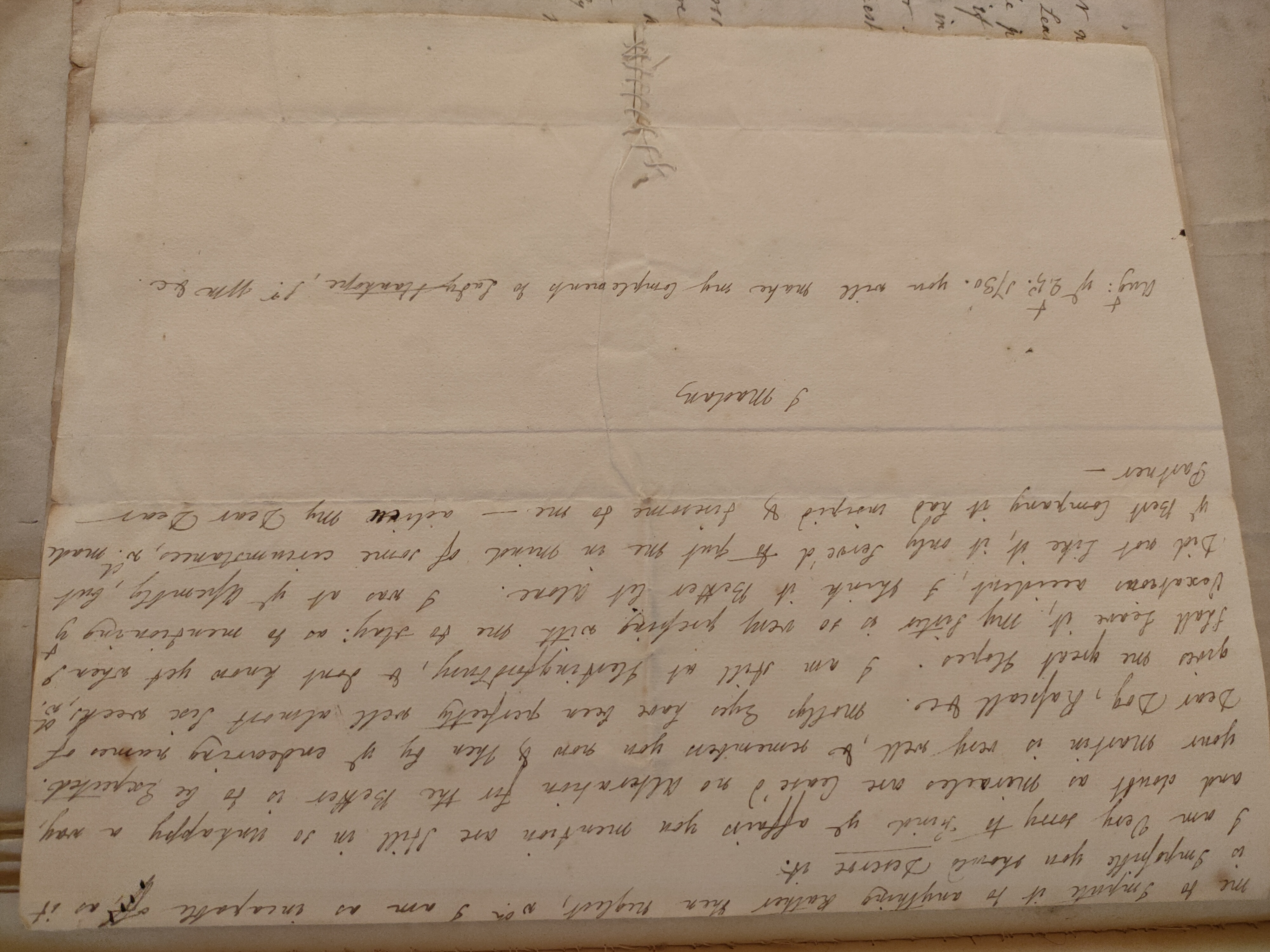 Image #2 of letter: Judith Madan to Martin Madan, 25 August 1730