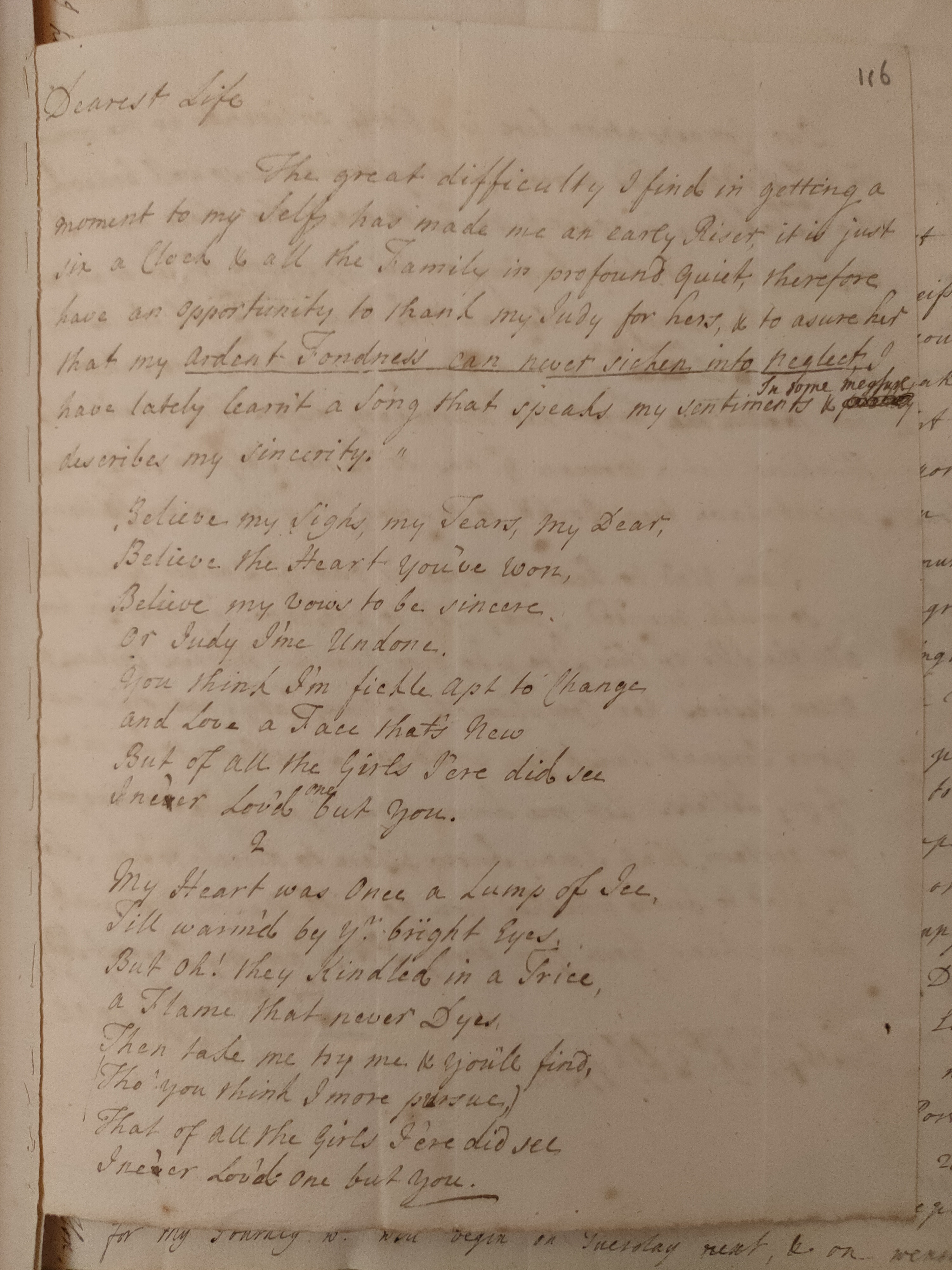 Image #1 of letter: Martin Madan to Judith Madan, 26 August 1730
