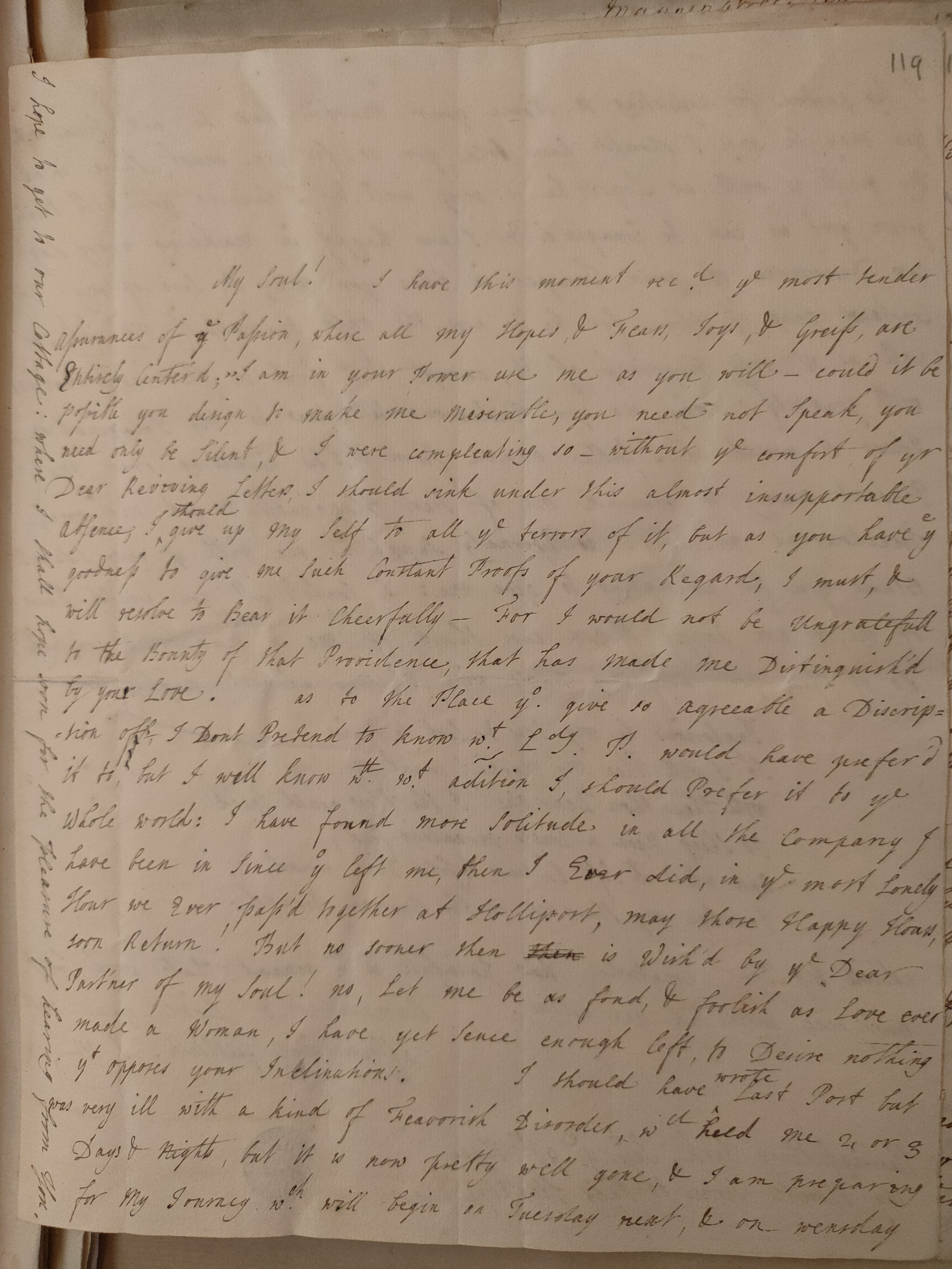 Image #1 of letter: Judith Madan to Martin Madan, 9 September 1730
