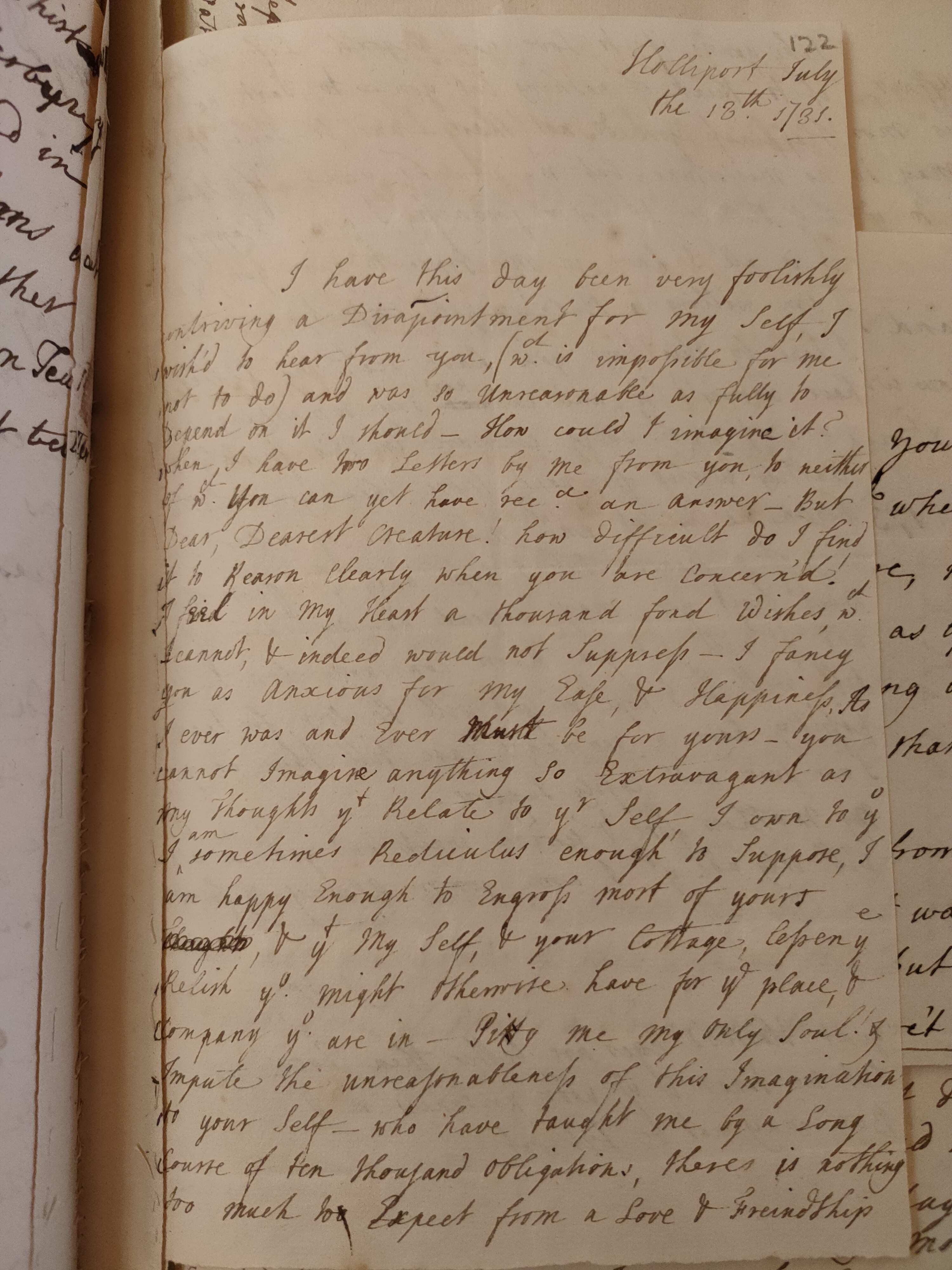 Image #1 of letter: Judith Madan to Martin Madan, 13 July 1731