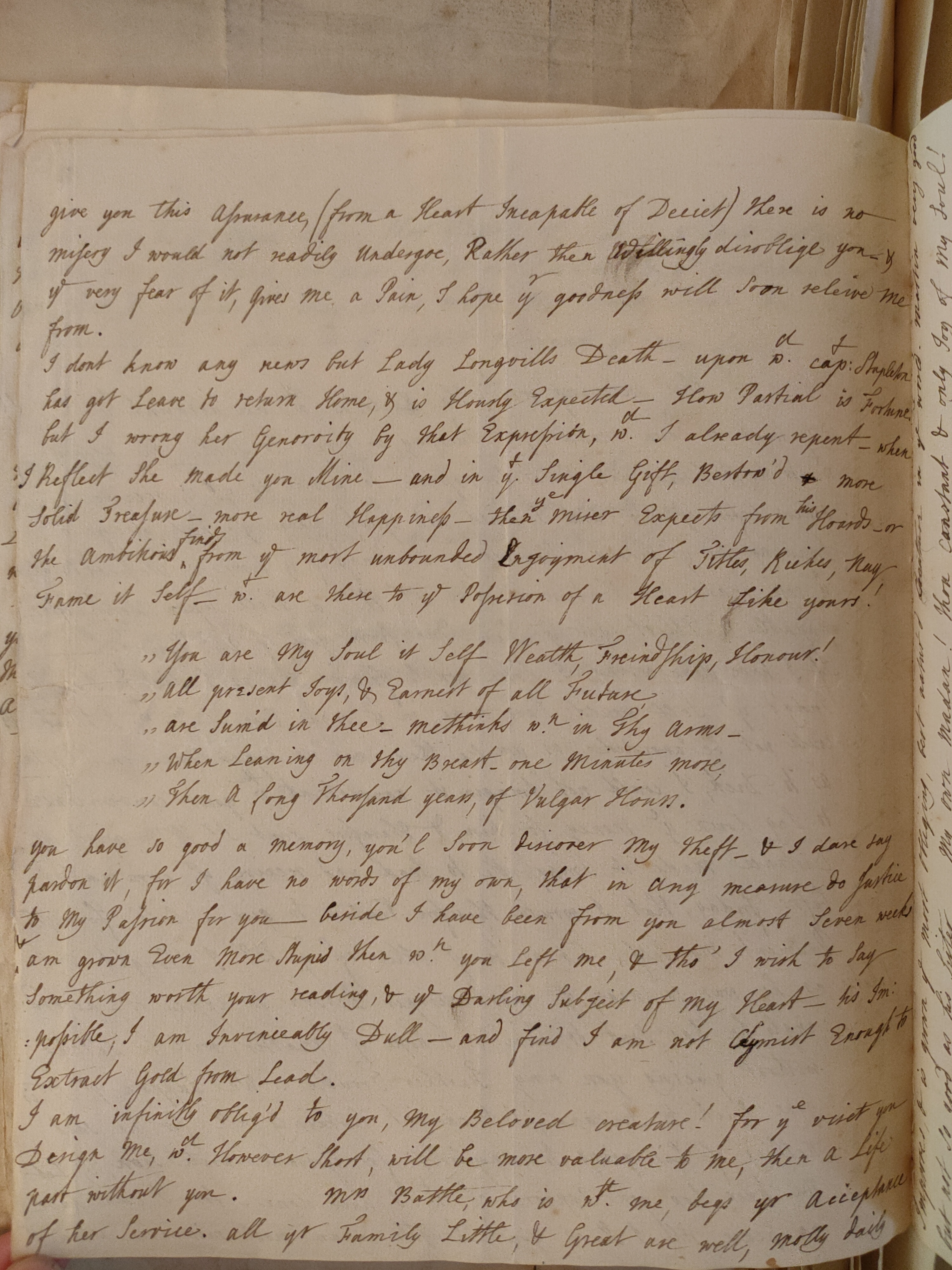 Image #1 of letter: Judith Madan to Martin Madan, 15 August 1731