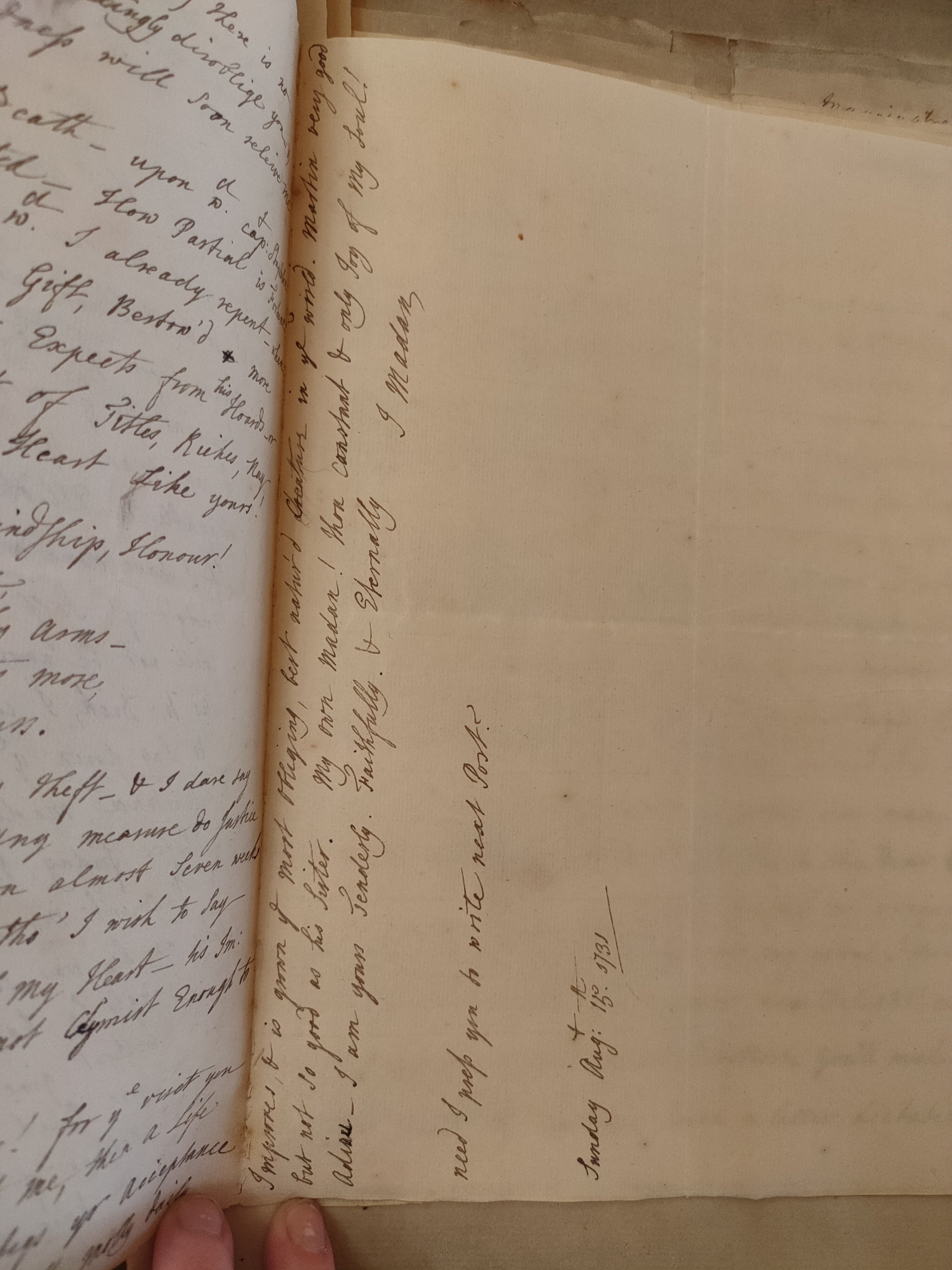 Image #3 of letter: Judith Madan to Martin Madan, 15 August 1731