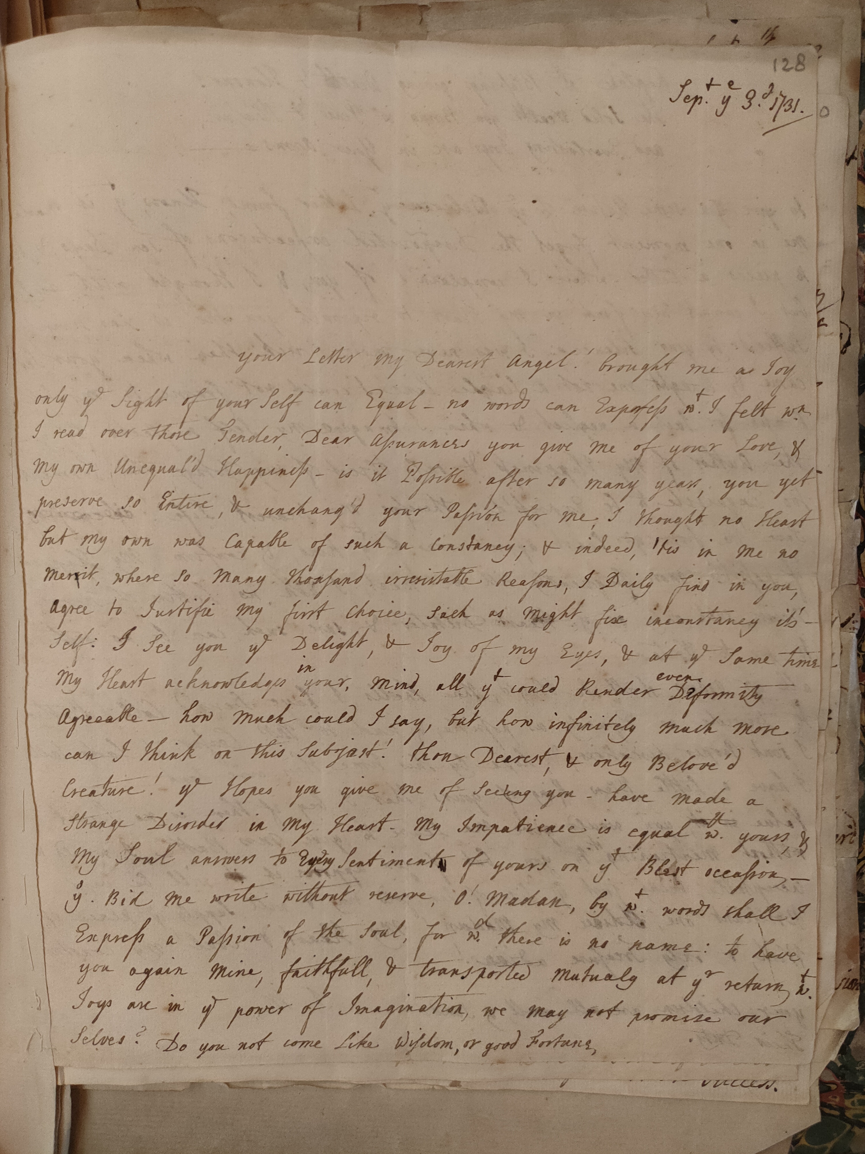 Image #1 of letter: Judith Madan to Martin Madan, 3 September 1731