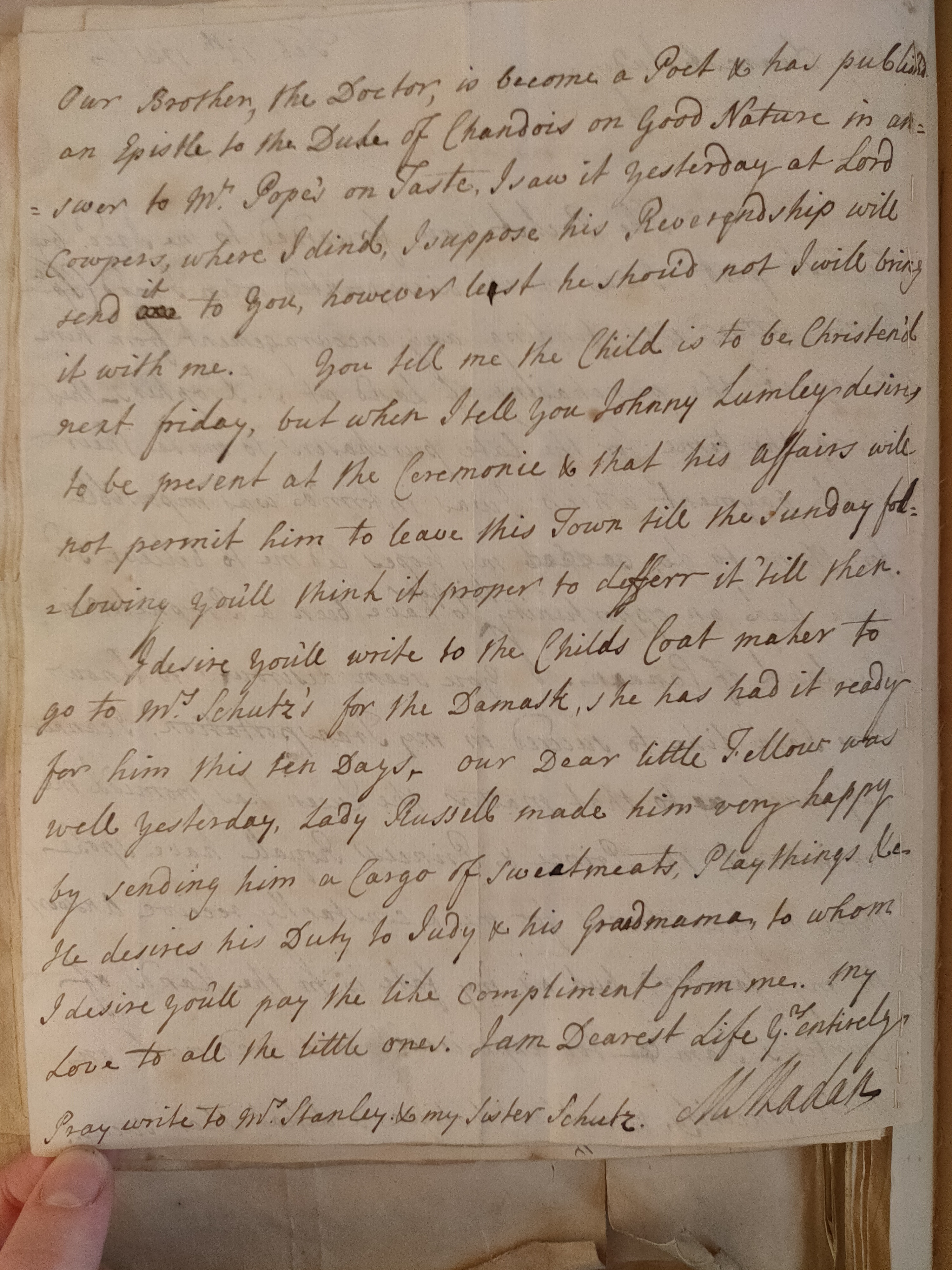 Image #2 of letter: Martin Madan to Judith Madan, 12 February 1732
