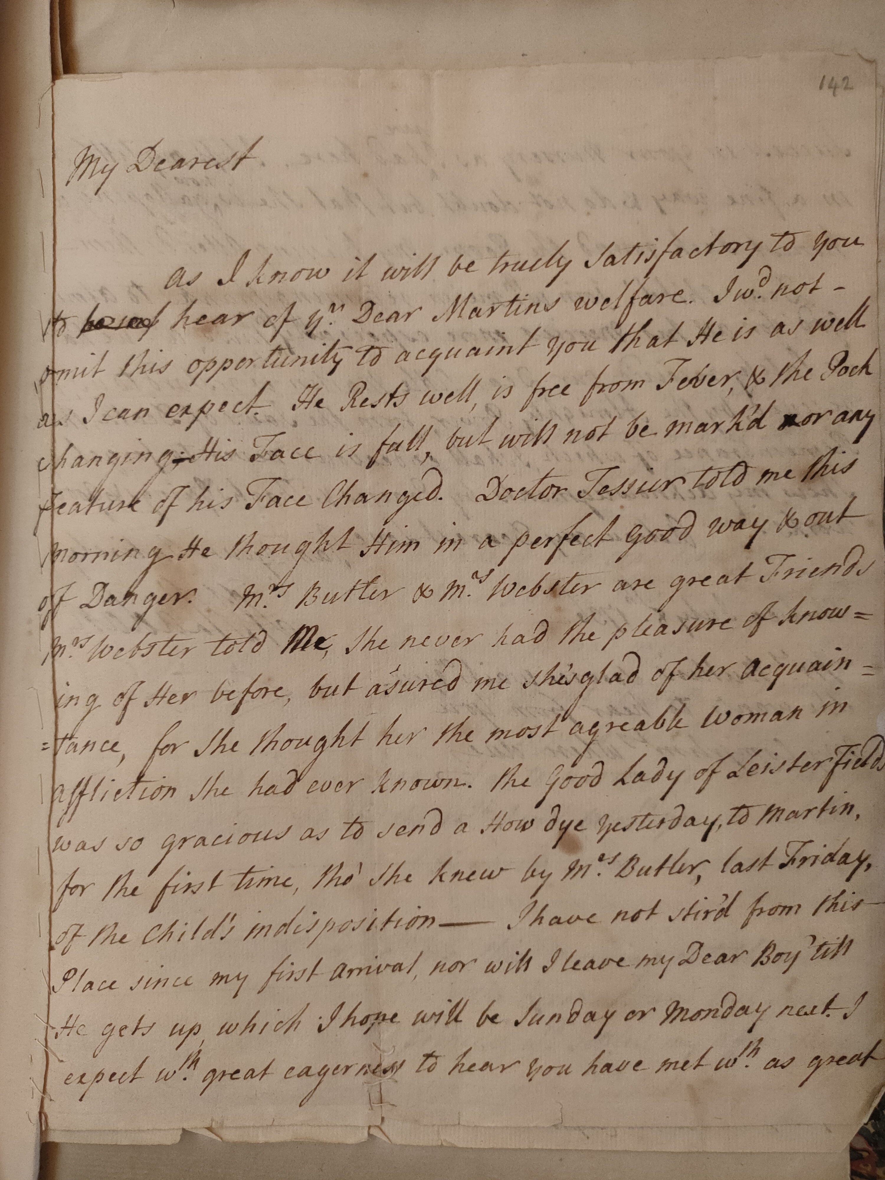 Image #1 of letter: Martin Madan to Judith Madan 6 July 1736