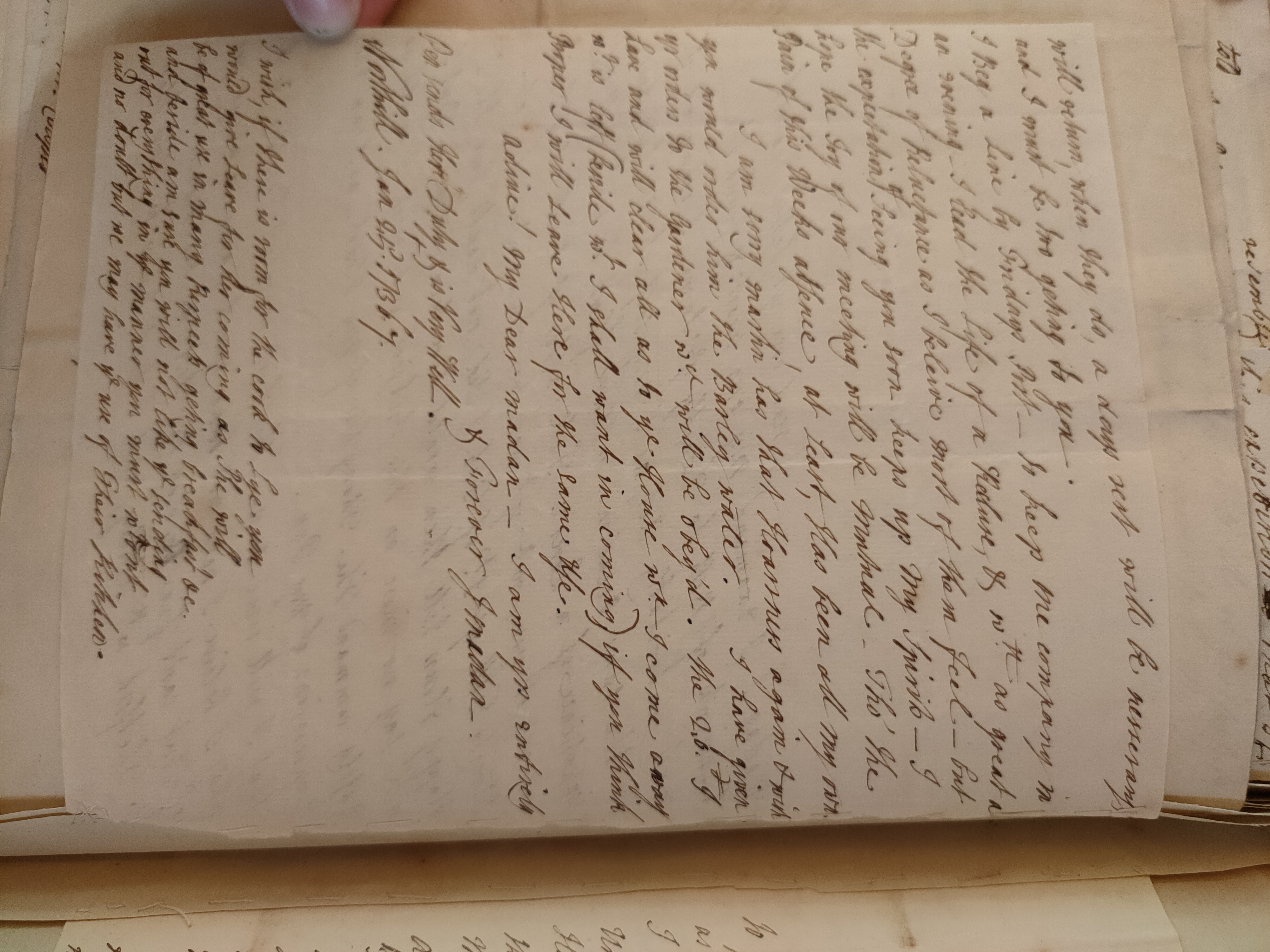 Image #2 of letter: Judith Madan to Martin Madan, 25 January 1737