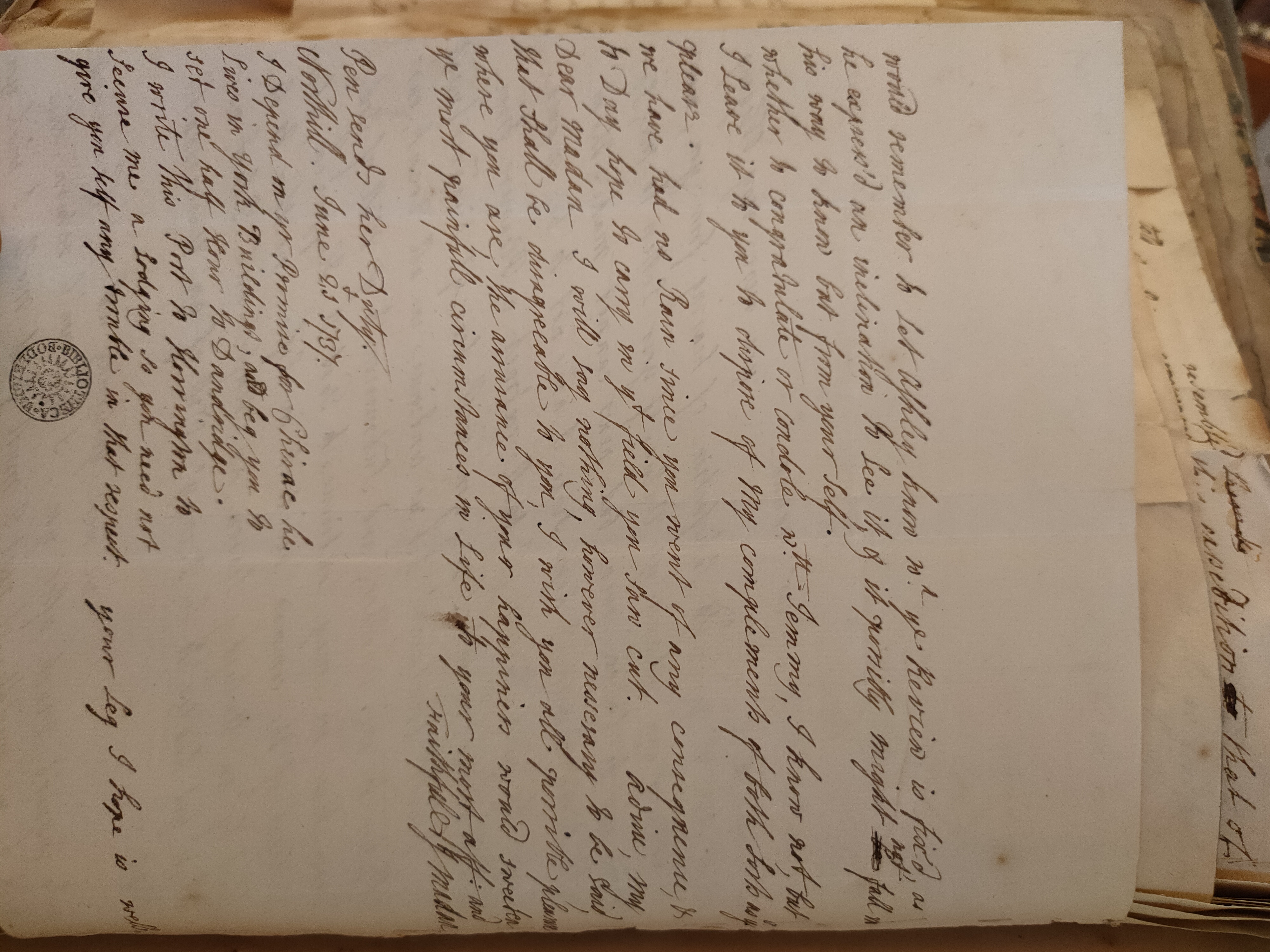 Image #2 of letter: Judith Madan to Martin Madan, 21 June 1737