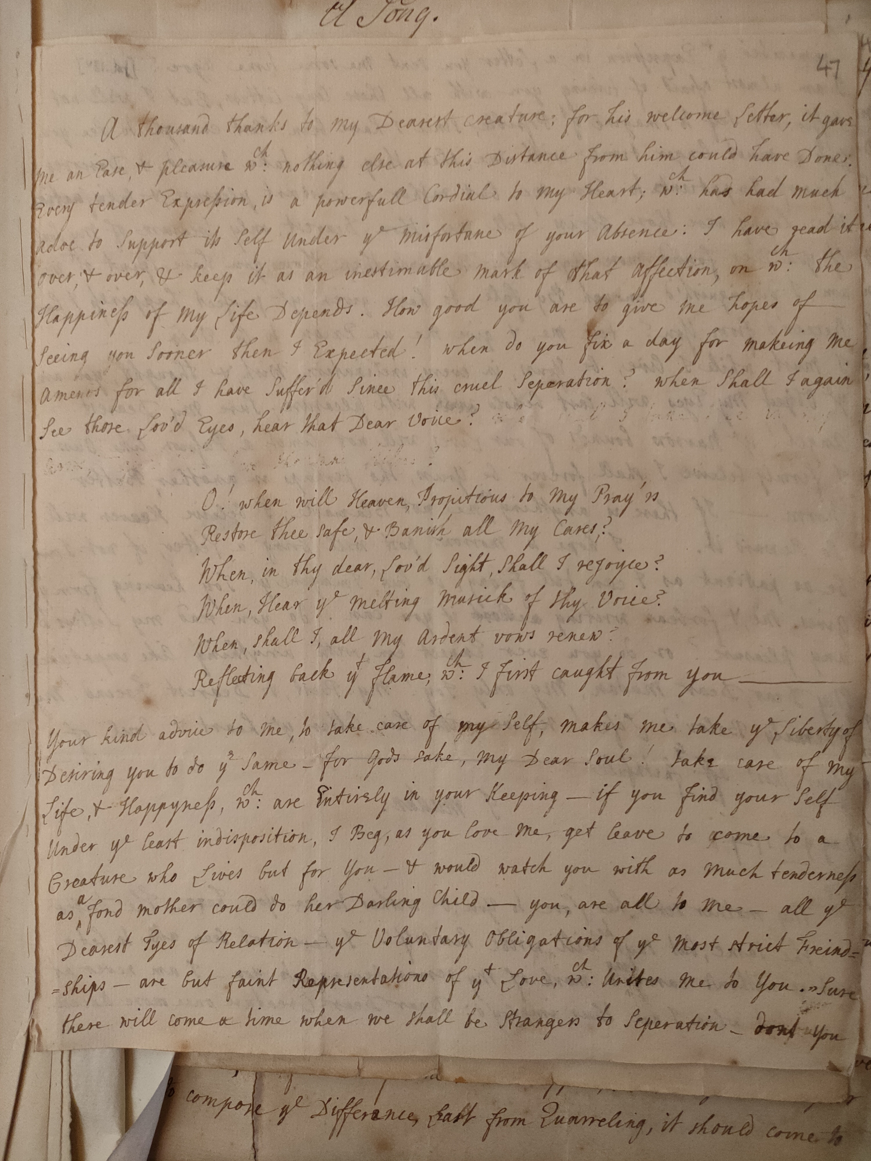 Image #1 of letter: Judith Madan to Martin Madan, 5 May 1724