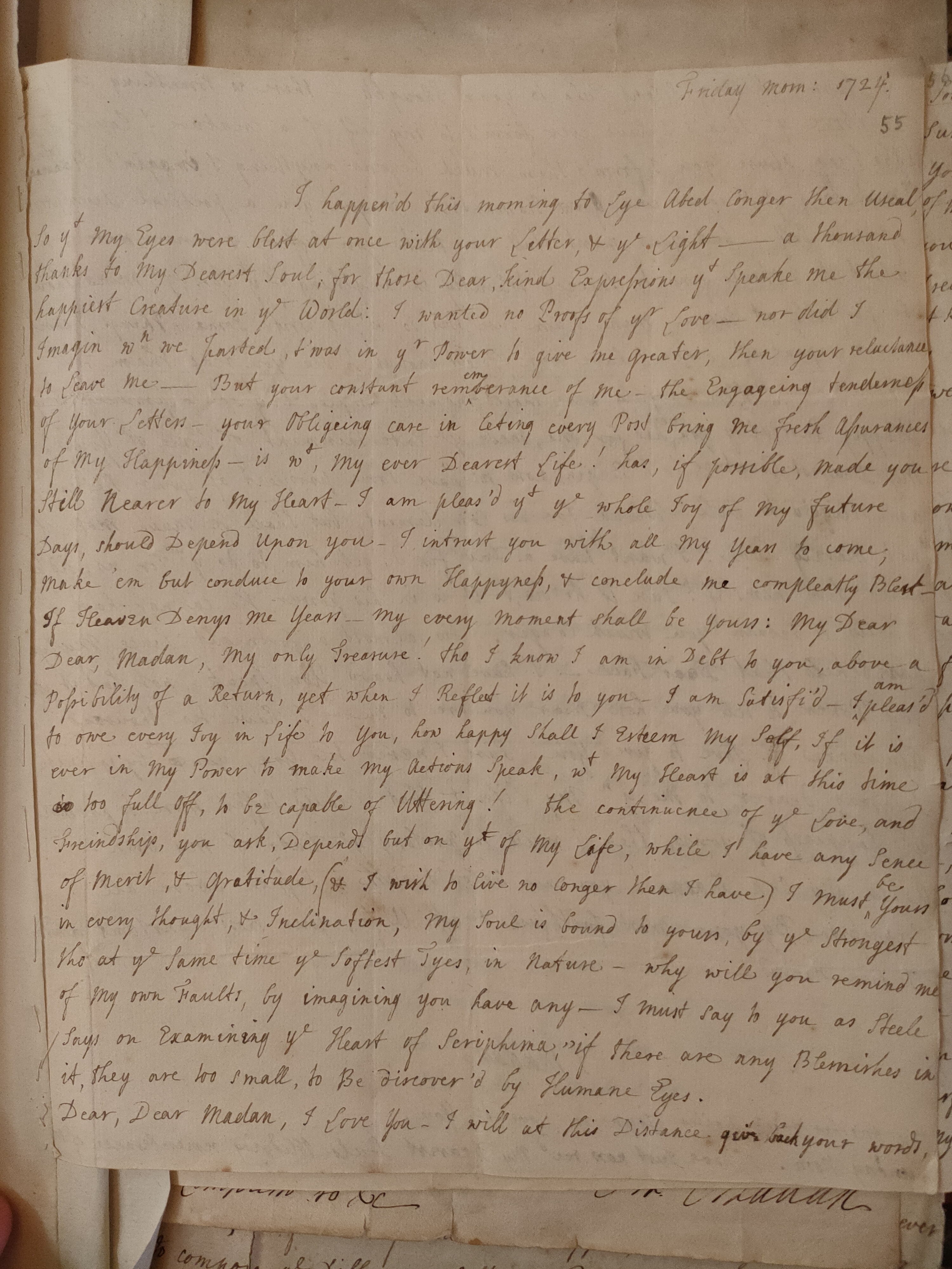 Image #1 of letter: Judith Madan to Martin Madan, 1724