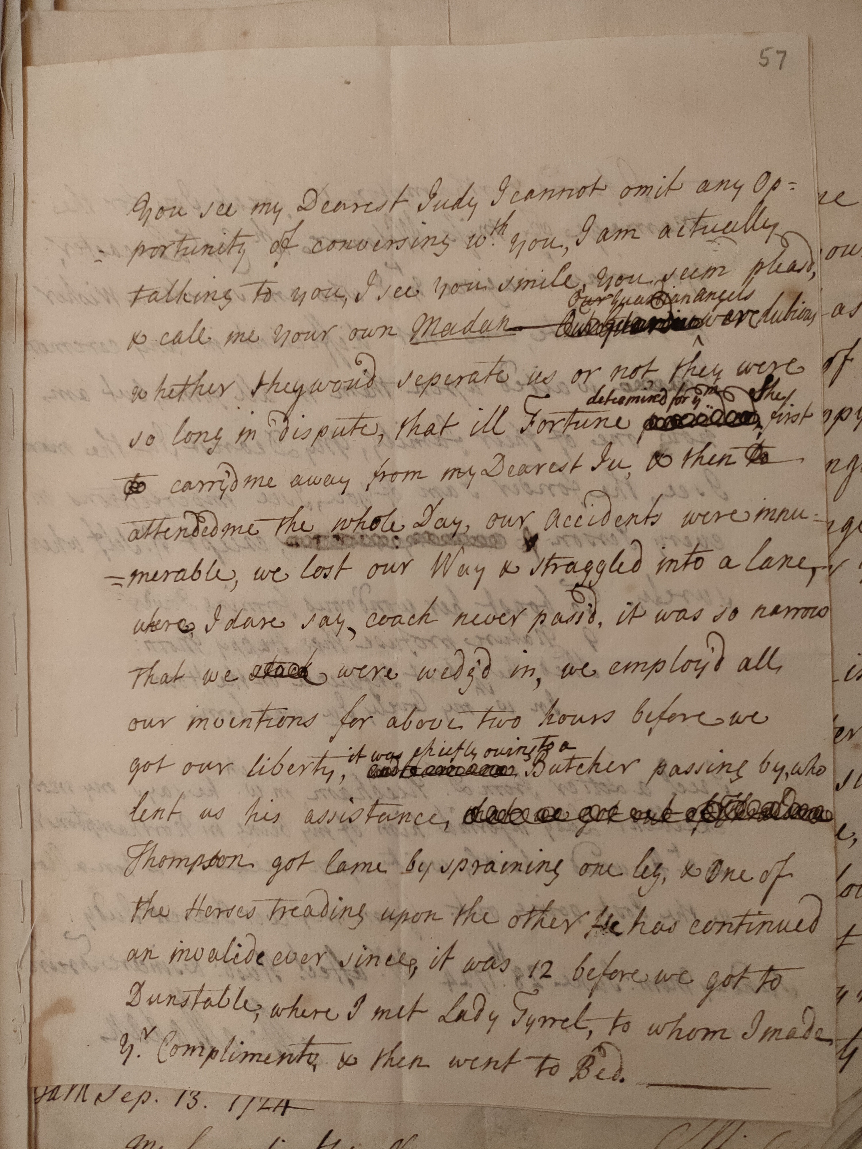 Image #1 of letter: Martin Madan to Judith Madan, 28 June 1724