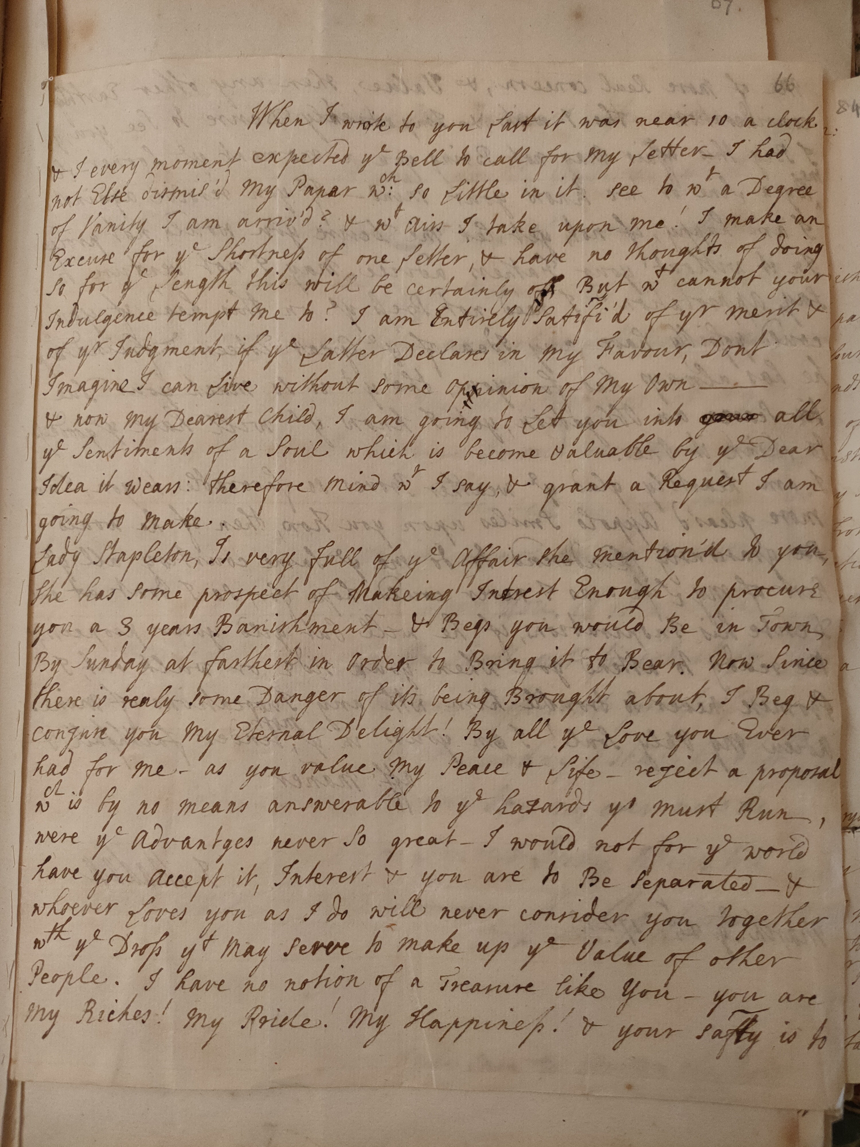 Image #1 of letter: Judith Madan to Martin Madan, 25 March 1725