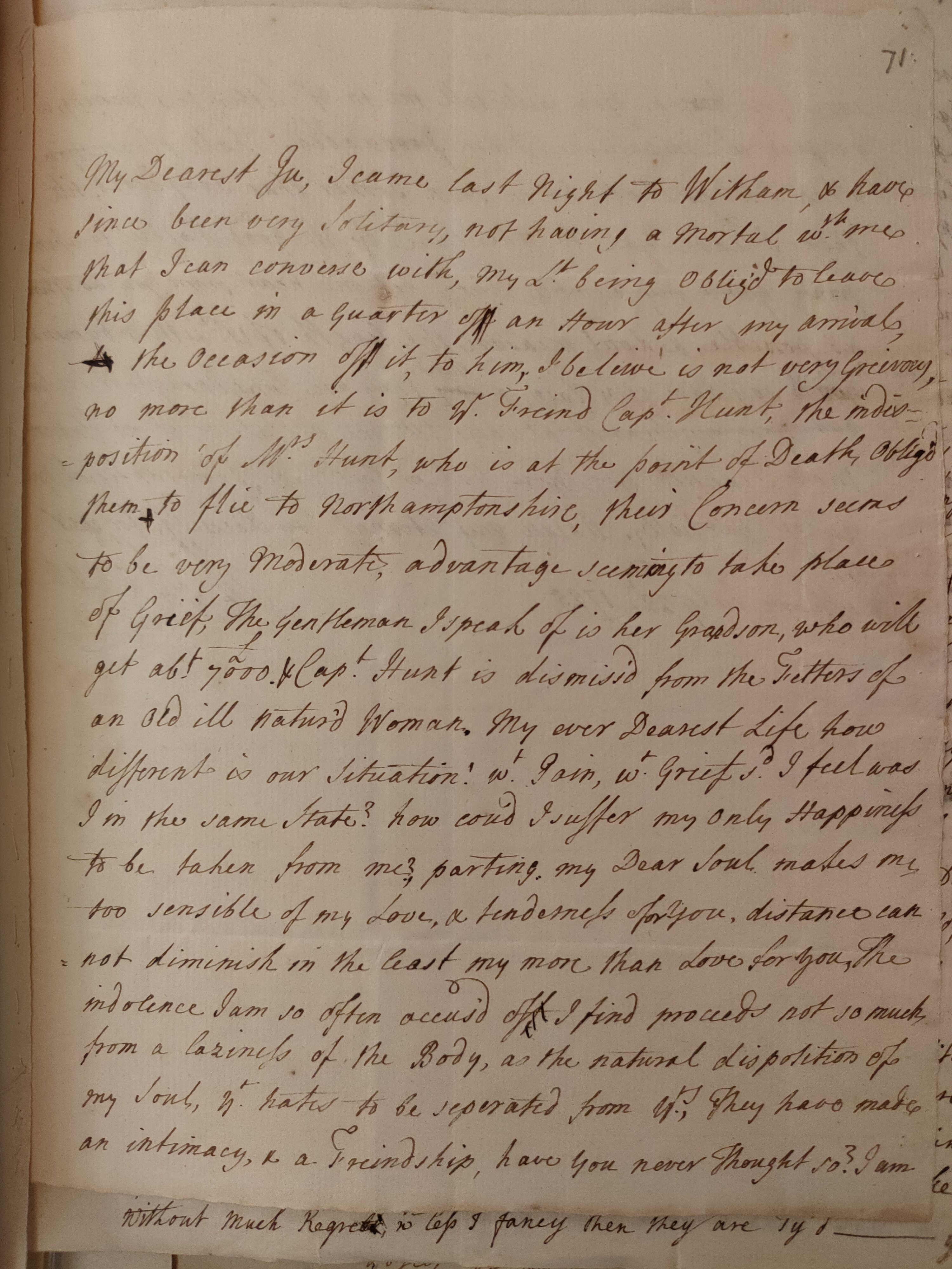 Image #1 of letter: Martin Madan to Judith Madan, 22 July 1725