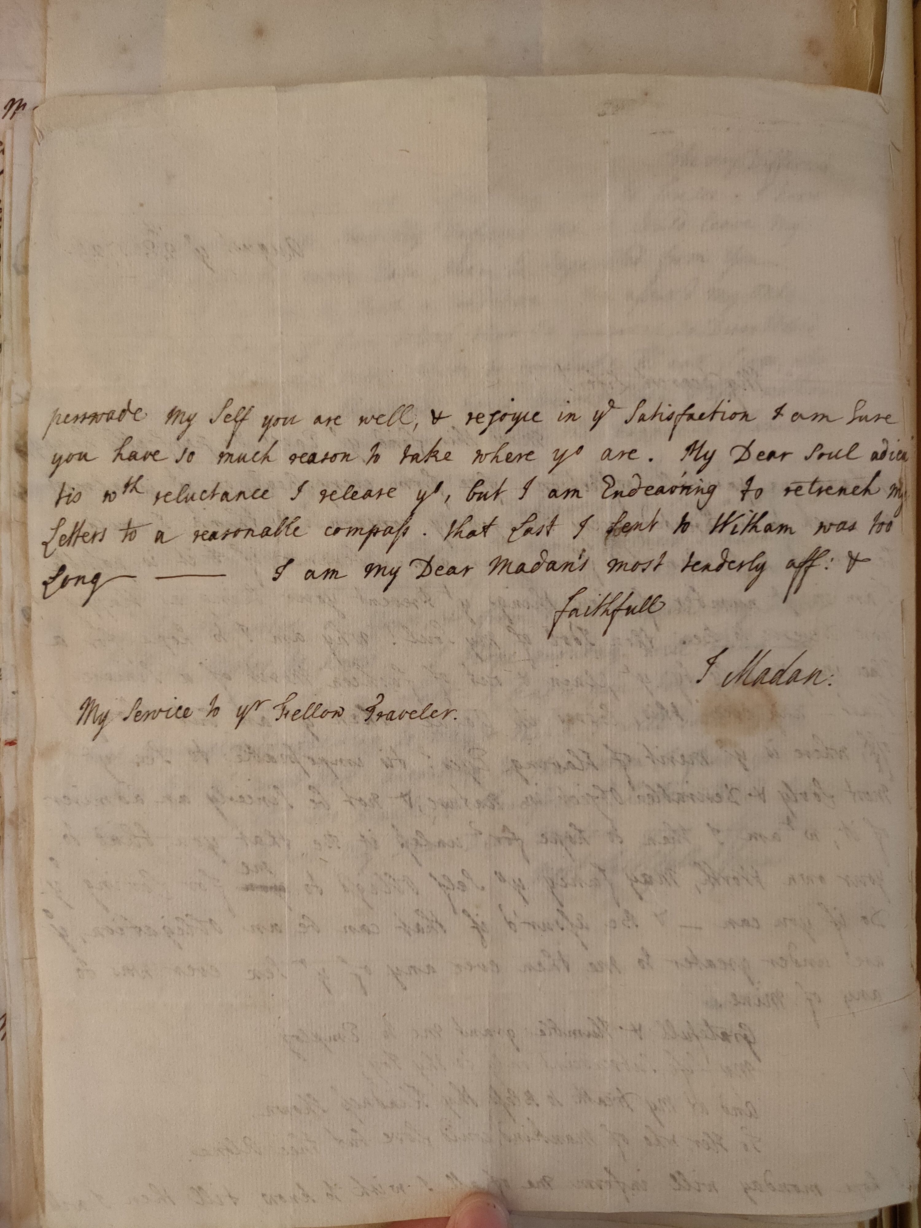 Image #2 of letter: Judith Madan to Martin Madan, 28 August 1725