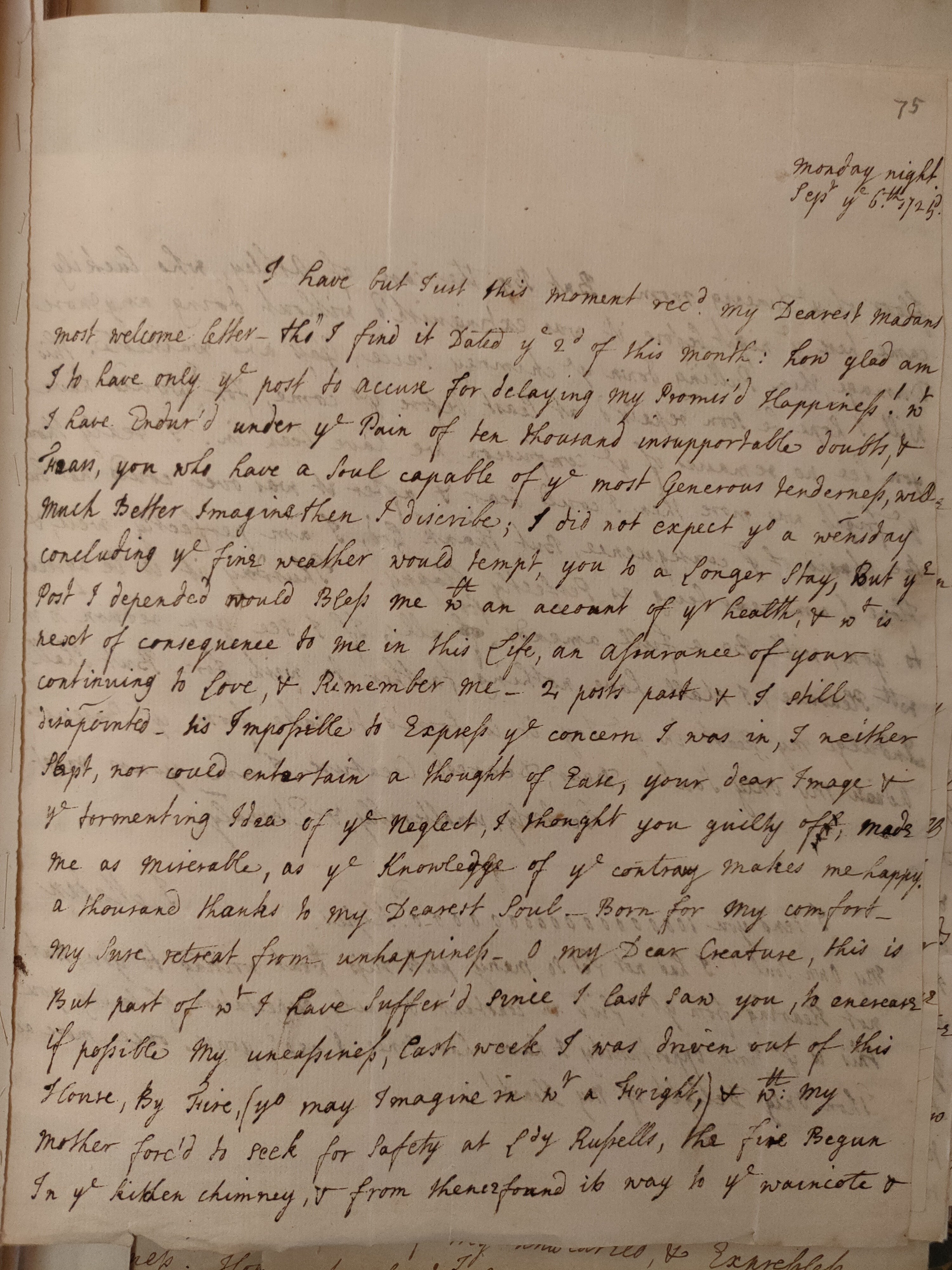 Image #1 of letter: Judith Madan to Martin Madan, 6 September 1725