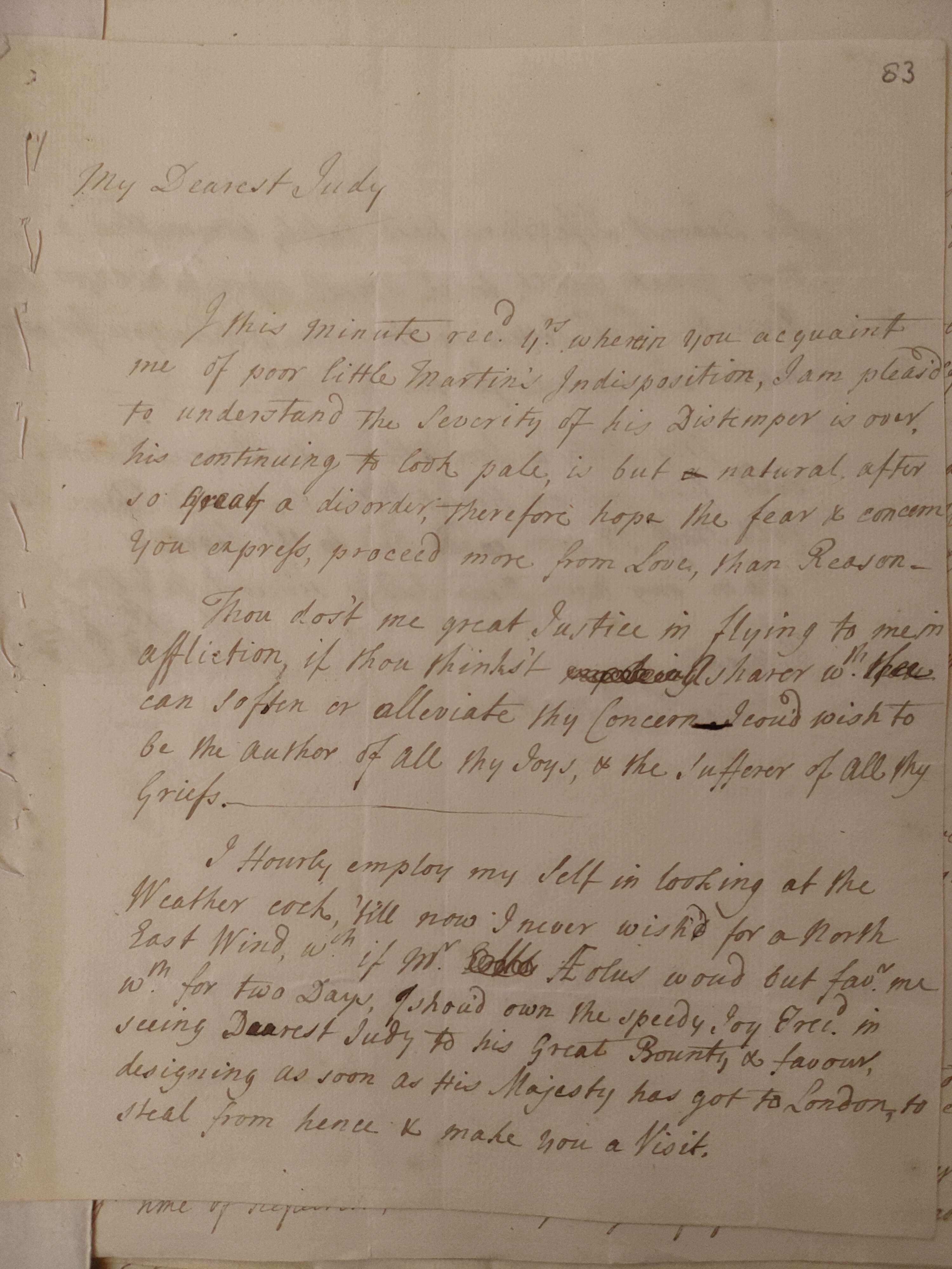 Image #1 of letter: Martin Madan to Judith Madan, 23 December 1725